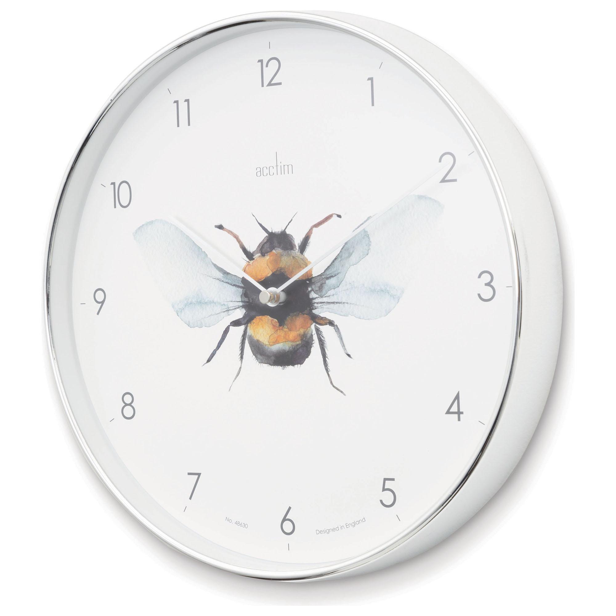 Acctim Society Bee Analogue Wall Clock - Silver thumbnail 3