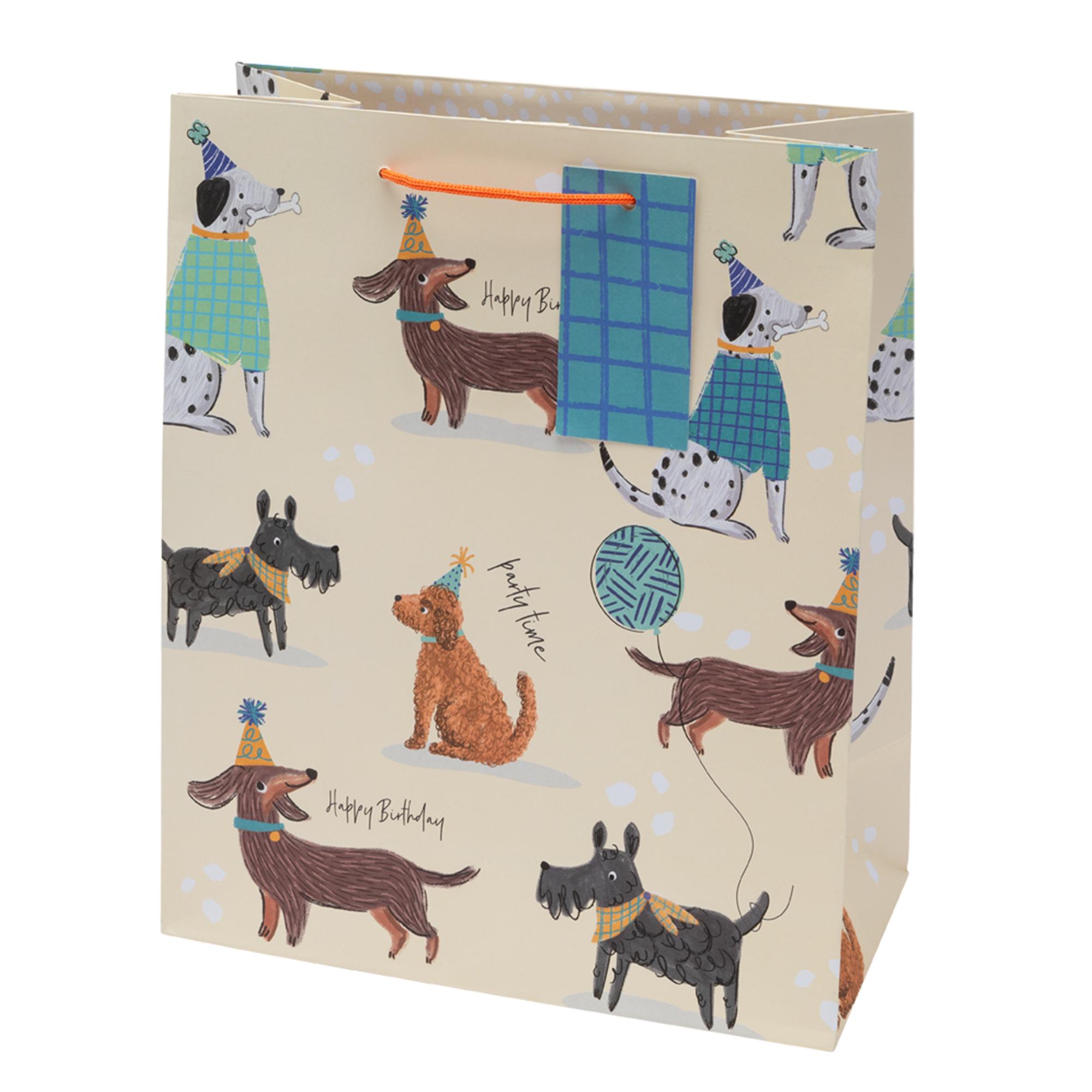 Sainsbury's Dogs Happy Birthday Large Present Gift Bag Birthday Celebration
