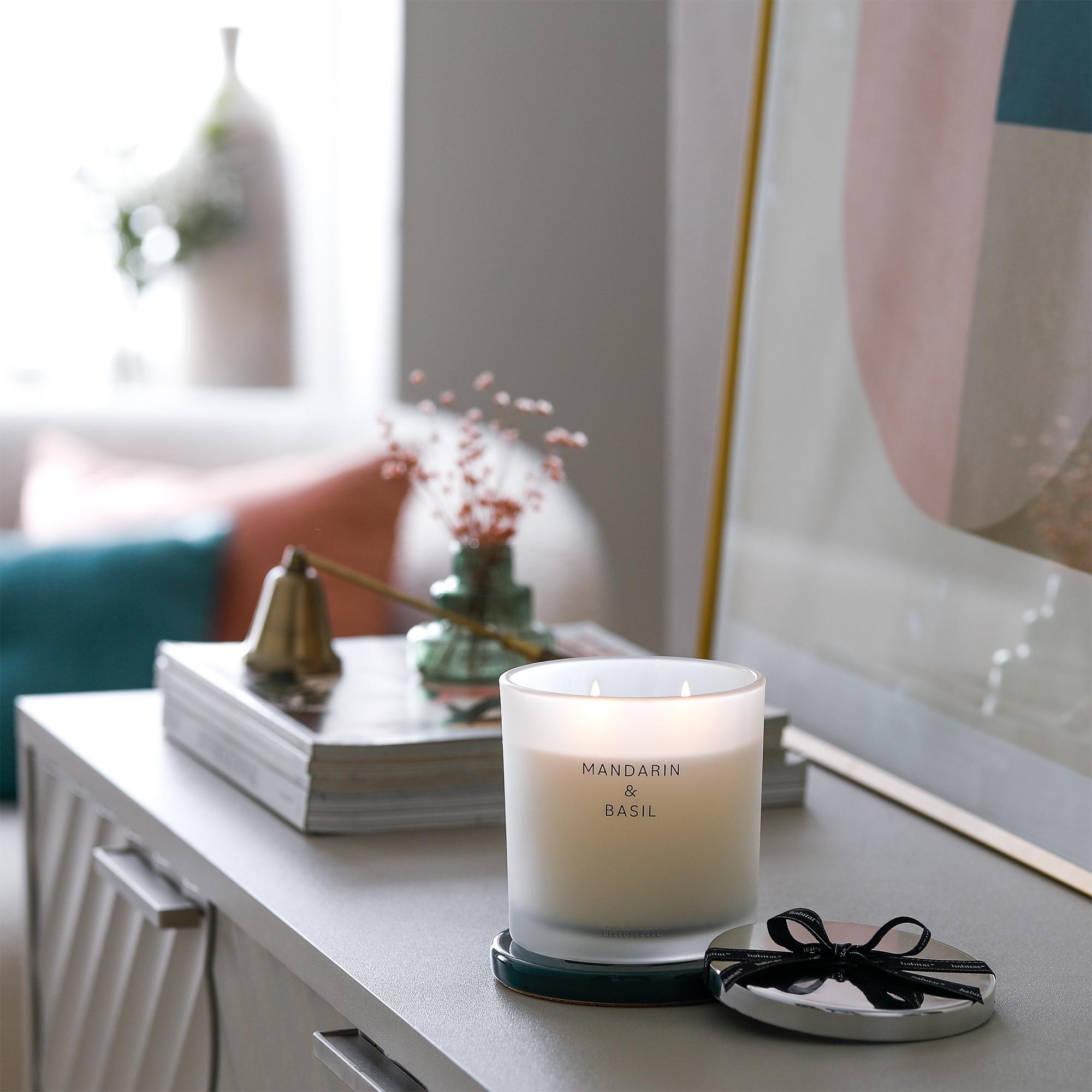Habitat Large Candle with Lid - Mandarin & Basil thumbnail 2