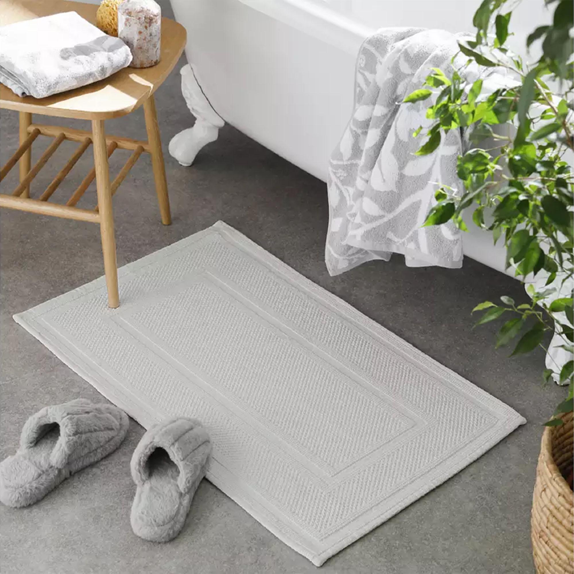 Habitat Cotton Textured Bath Mat - Dove Grey thumbnail 2
