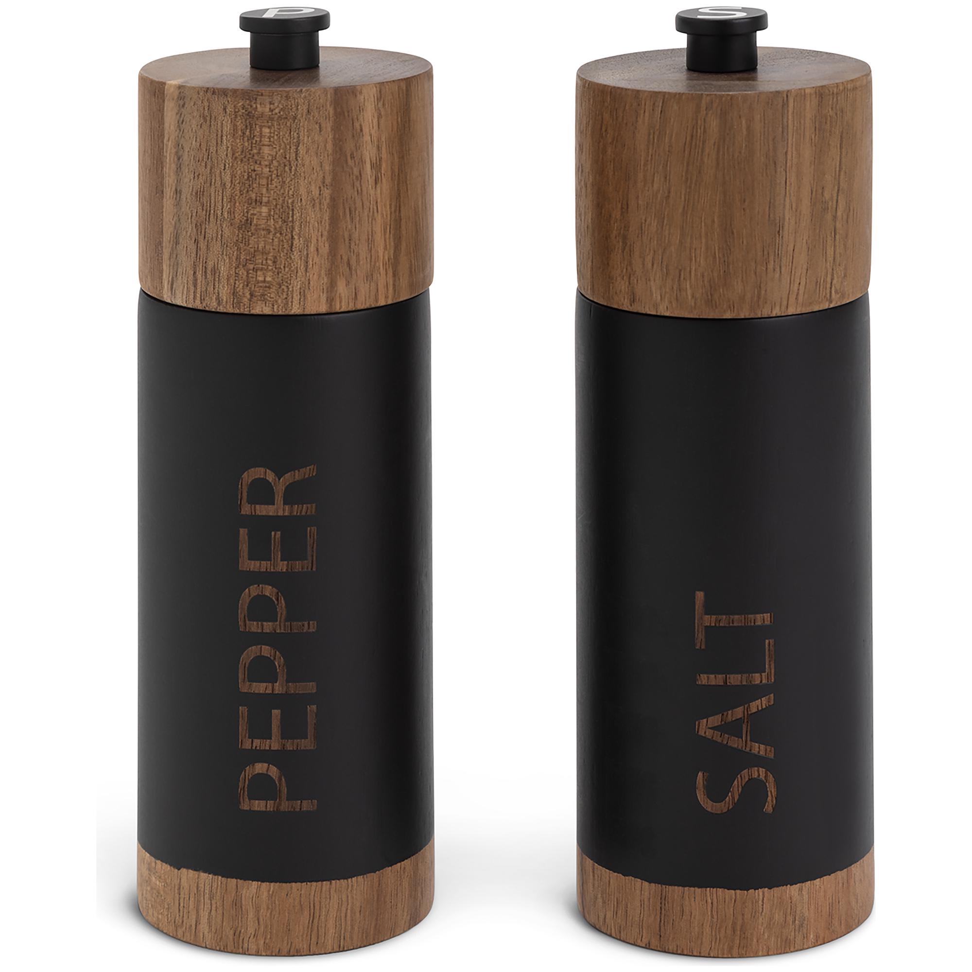 Habitat Acacia Wood Salt and Pepper Mill - Black
