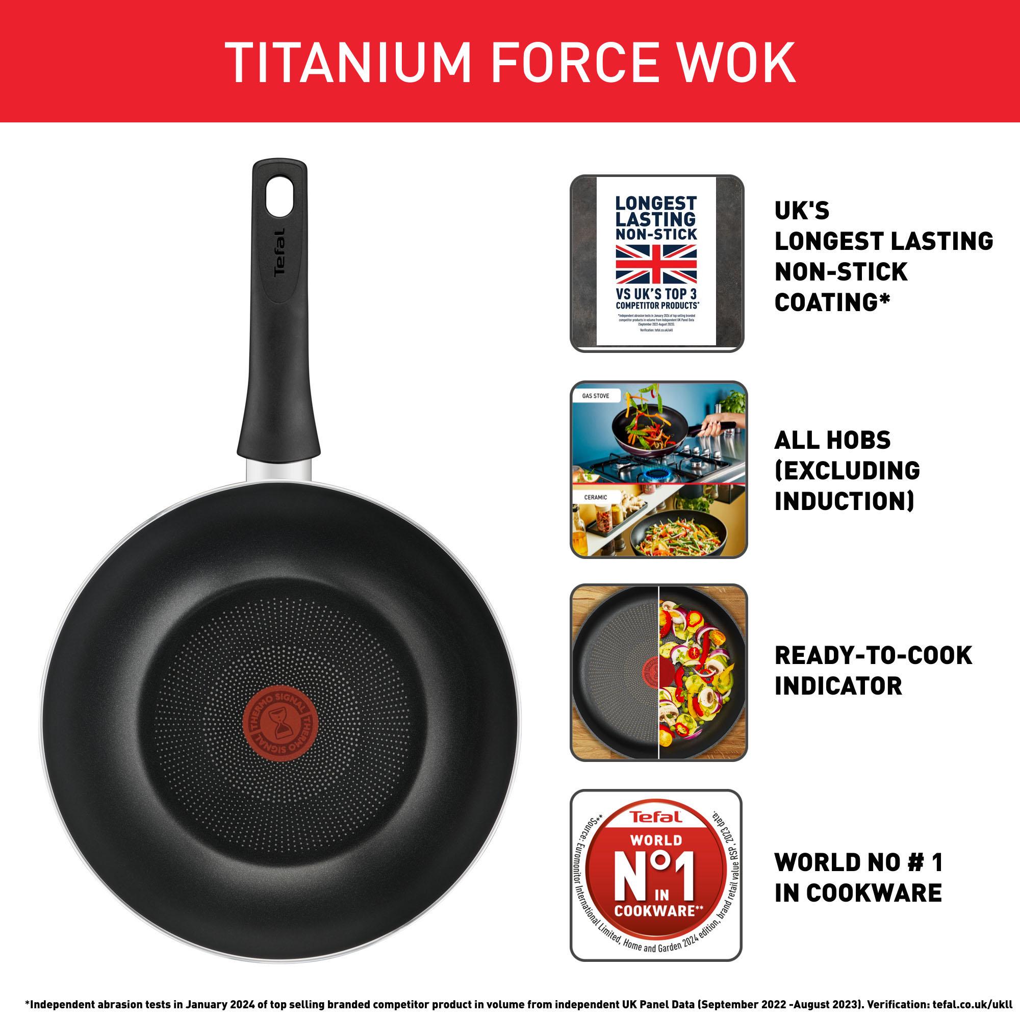 Tefal Titanium Force Aluminium Non-Stick 28cm Wok thumbnail 3