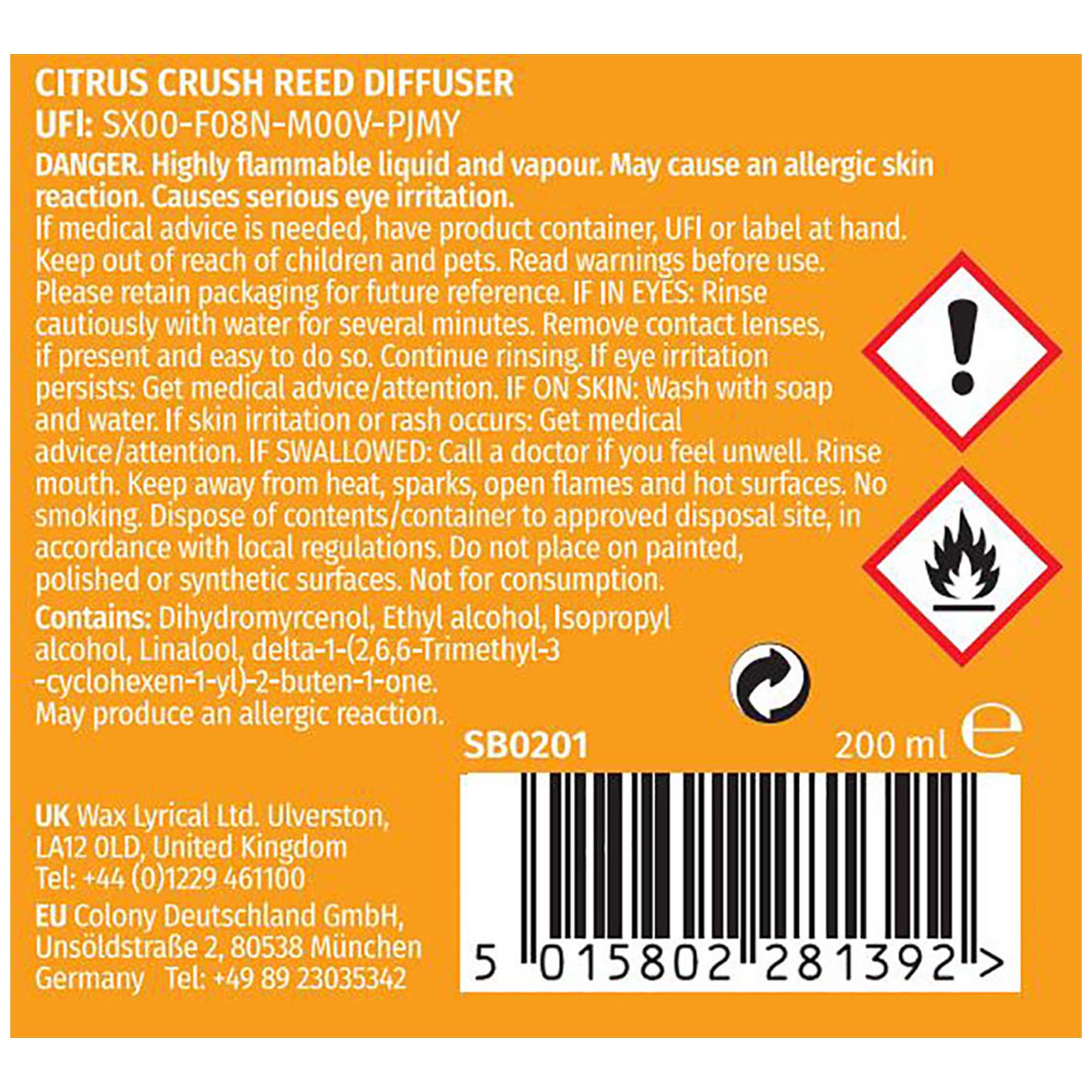 Wax Lyrical 200ml Scented Diffuser - Citrus Crush thumbnail 4