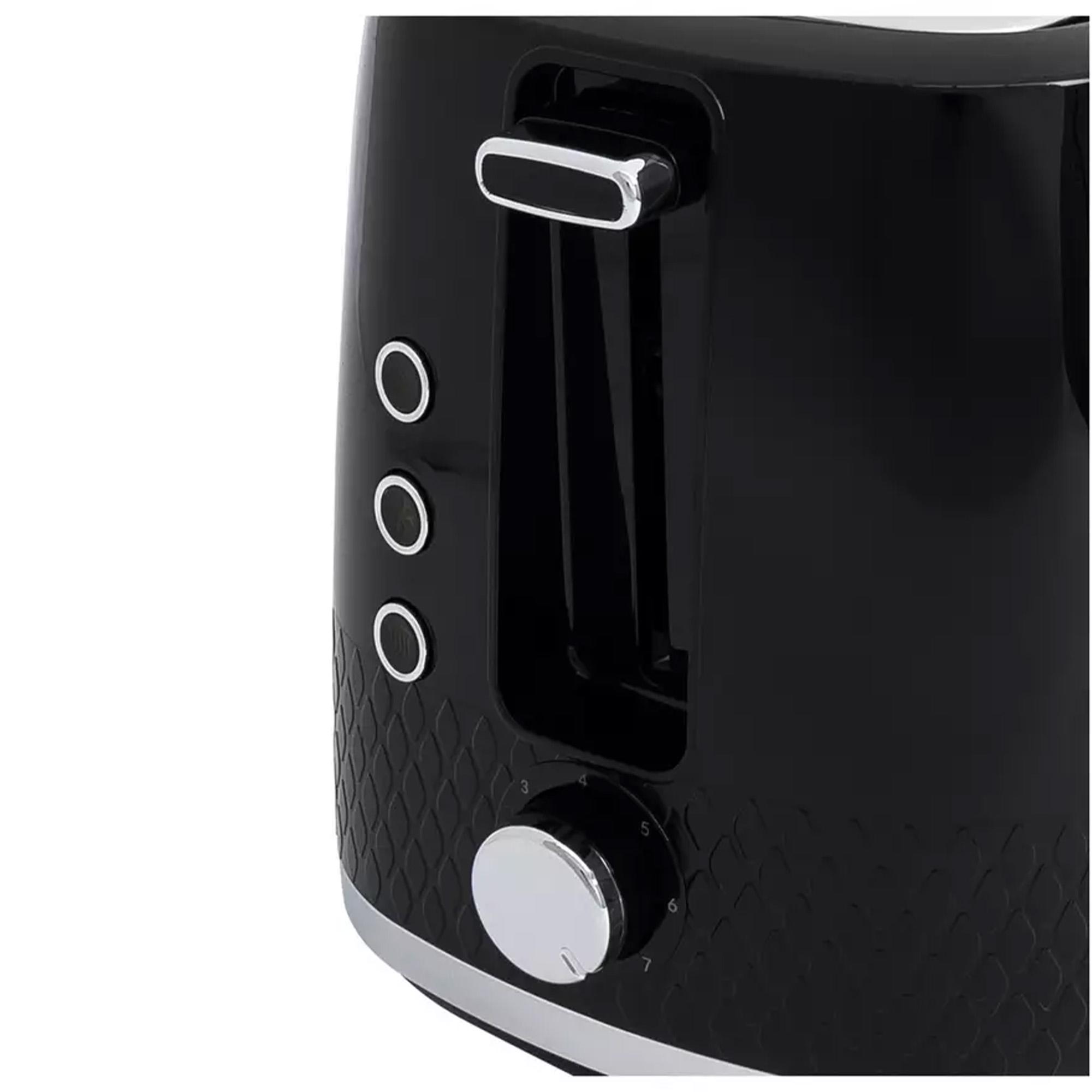 Cookworks Textures Selcey 2 Slice Toaster - Black thumbnail 2