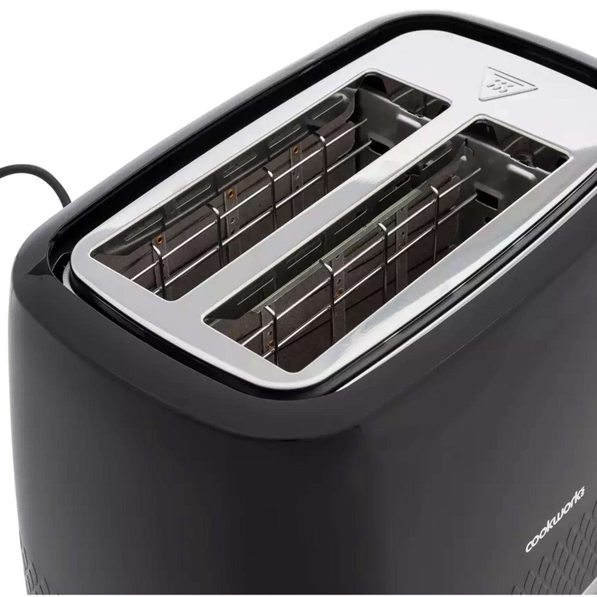 Cookworks Textures Selcey 2 Slice Toaster - Black thumbnail 4