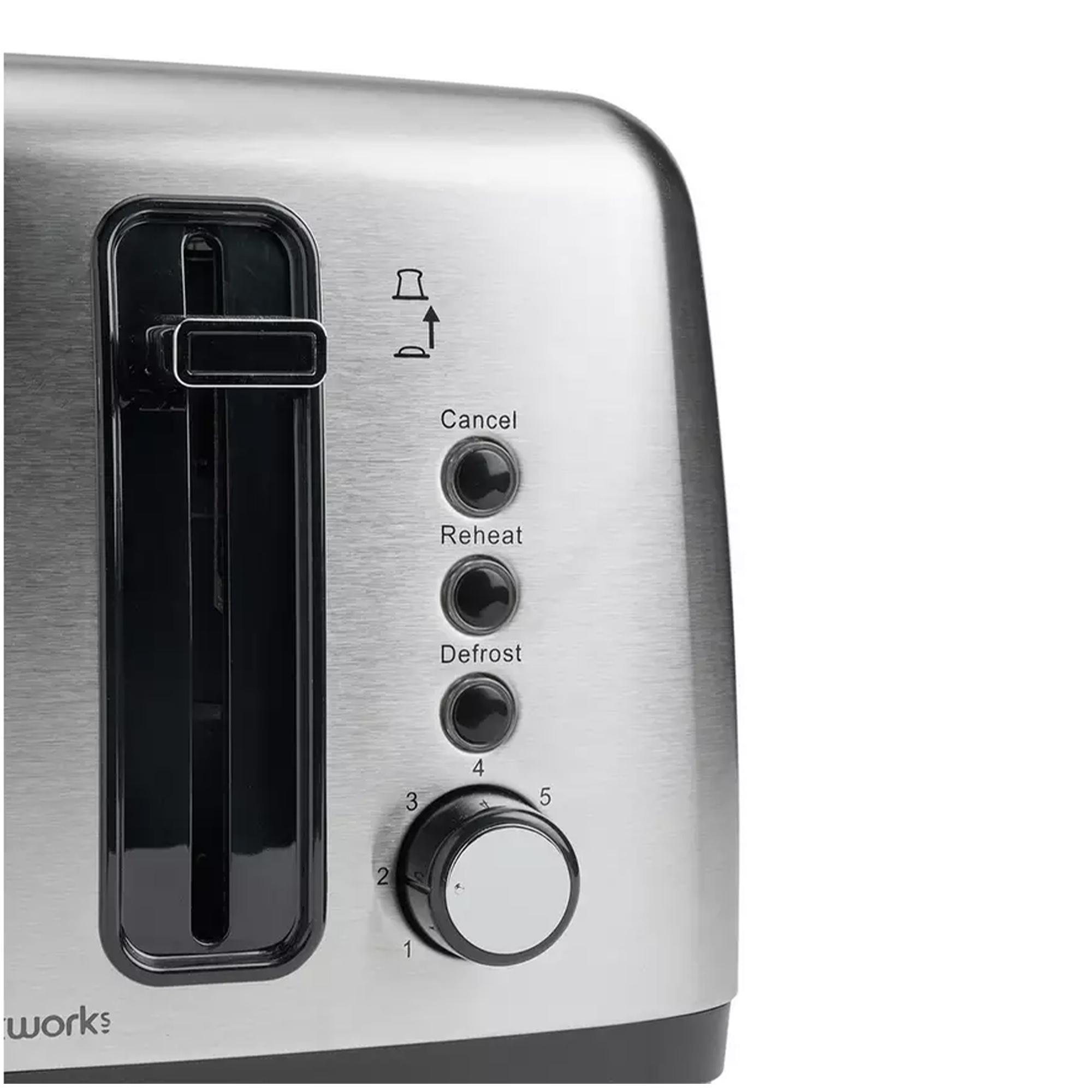Cookworks 4 Slice Toaster - Stainless Steel thumbnail 2