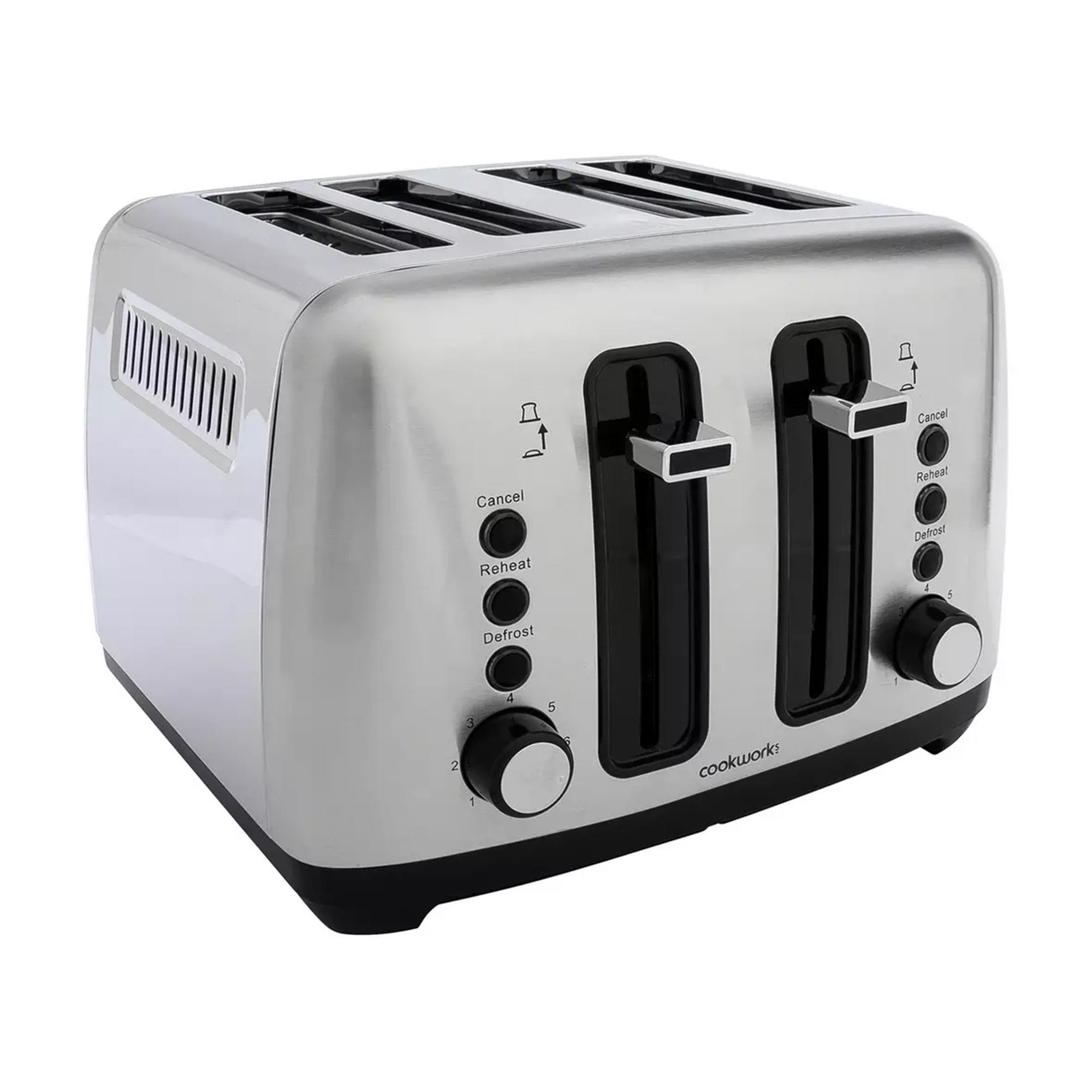 Cookworks 4 Slice Toaster - Stainless Steel thumbnail 3