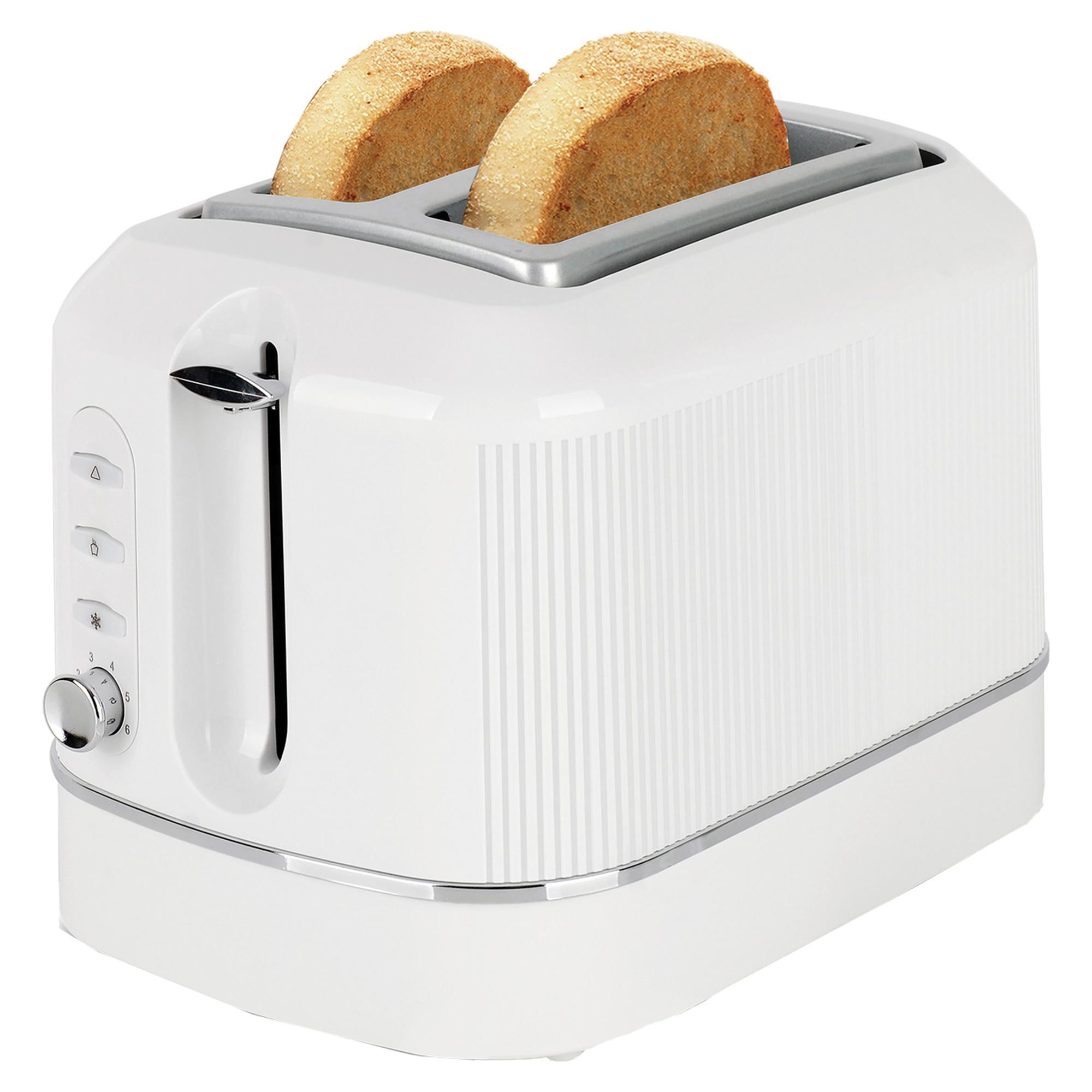 Cookworks Texture Tilly 2 Slice Toaster - White