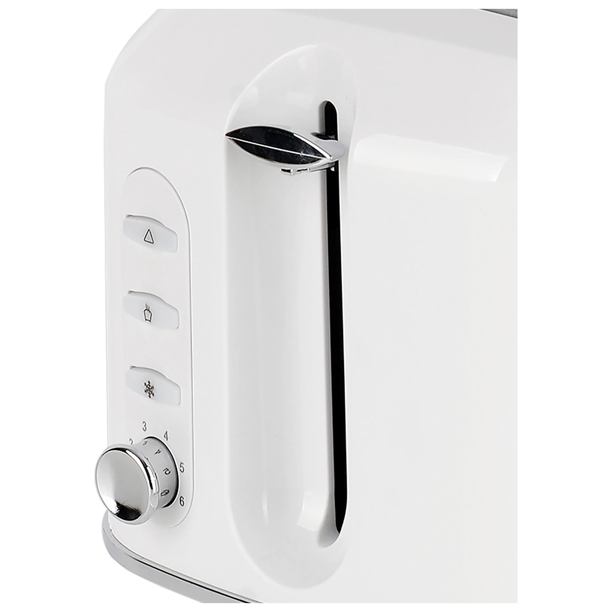 Cookworks Texture Tilly 2 Slice Toaster - White thumbnail 2