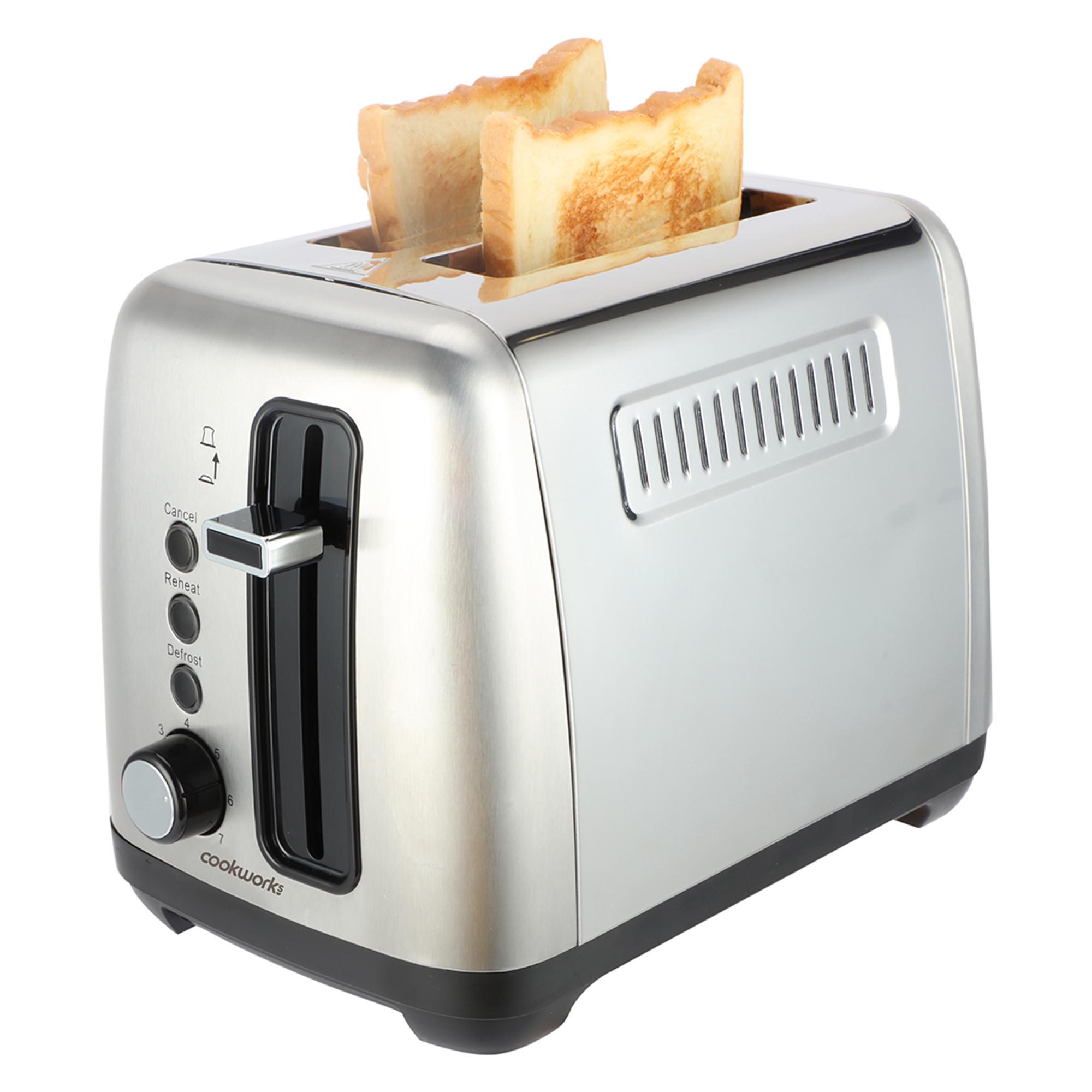 Cookworks 2 Slice Toaster - Stainless Steel thumbnail 2