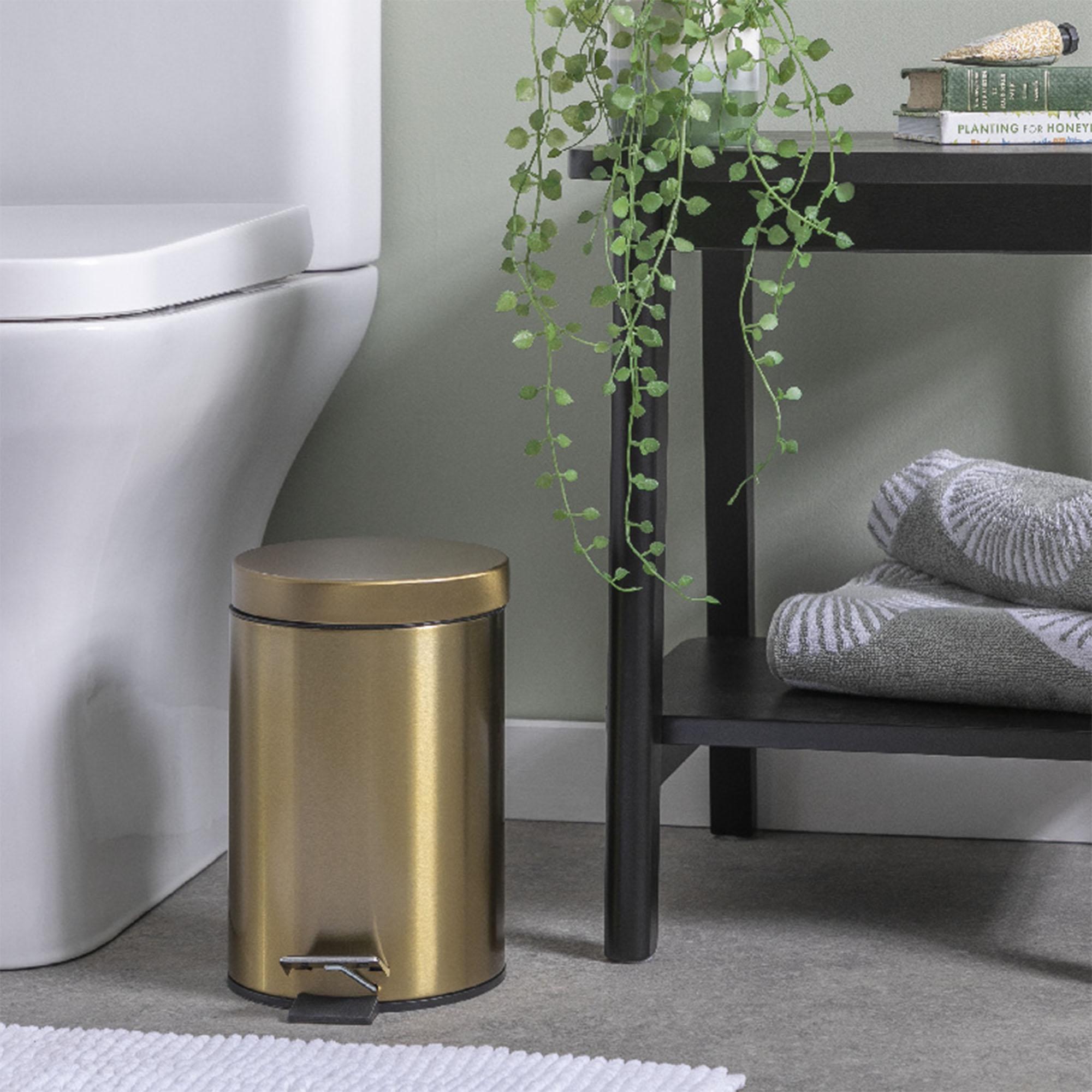 Sainsbury's Home 3L Bathroom Bin - Gold thumbnail 2