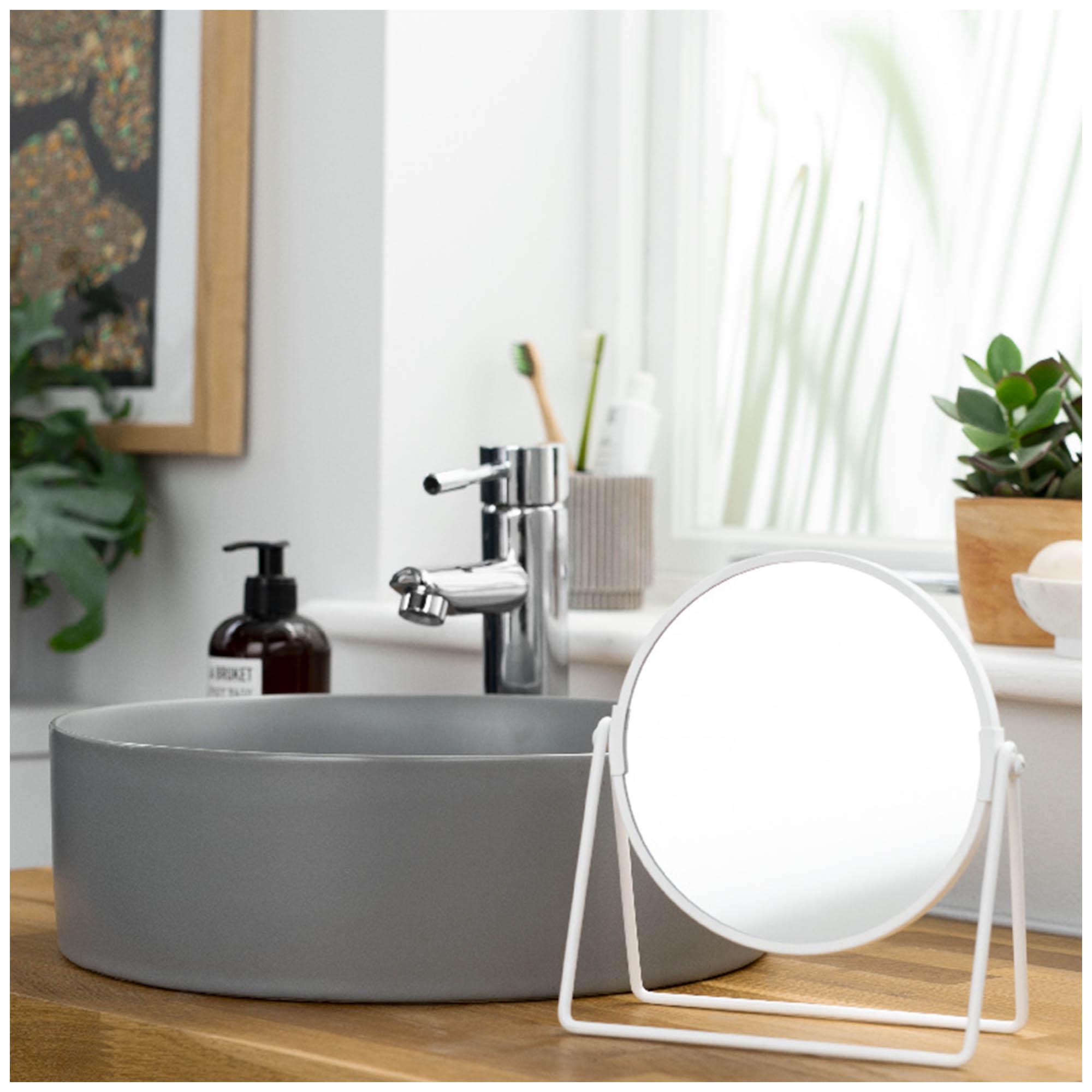 Sainsbury's Home White Metal Round Swivel Mirror - 21x19cm thumbnail 3