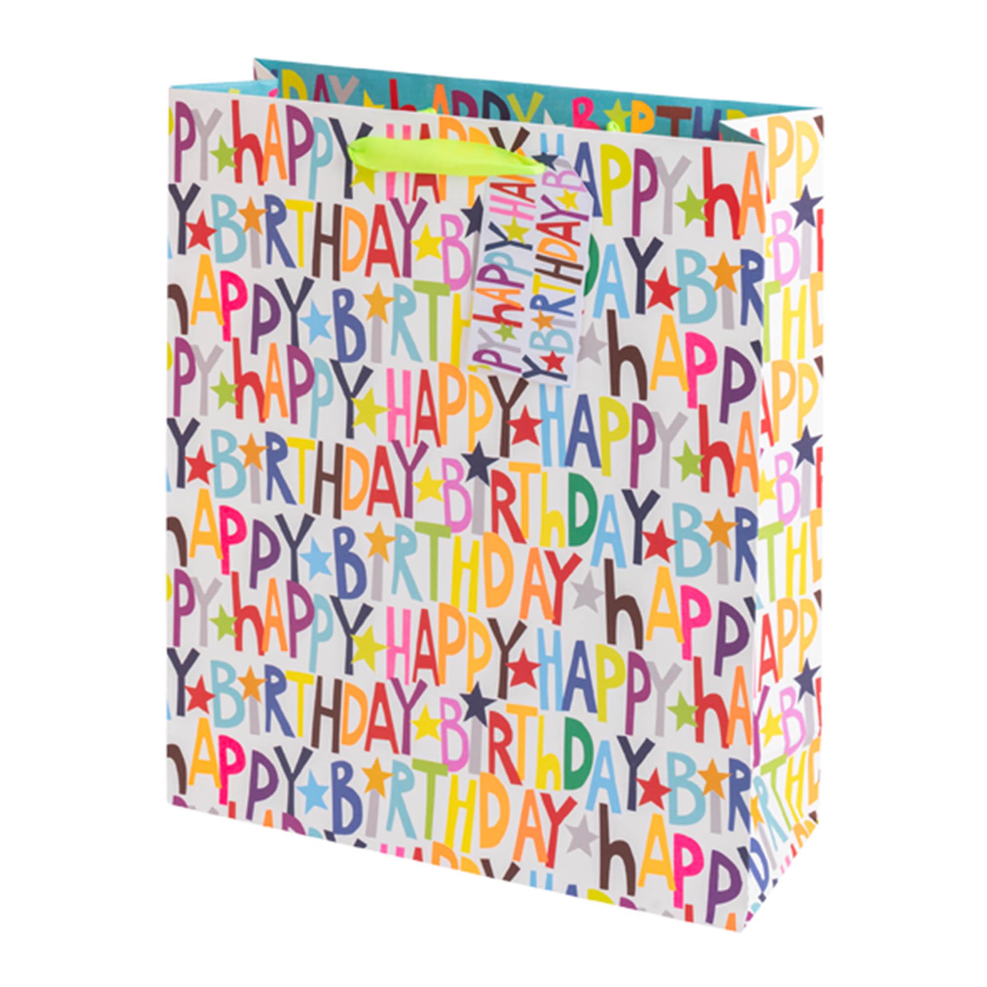 Sainsbury's Paper Salad Multi Happy Birthday Extra Large Present Gift Bag Birthday Celebration