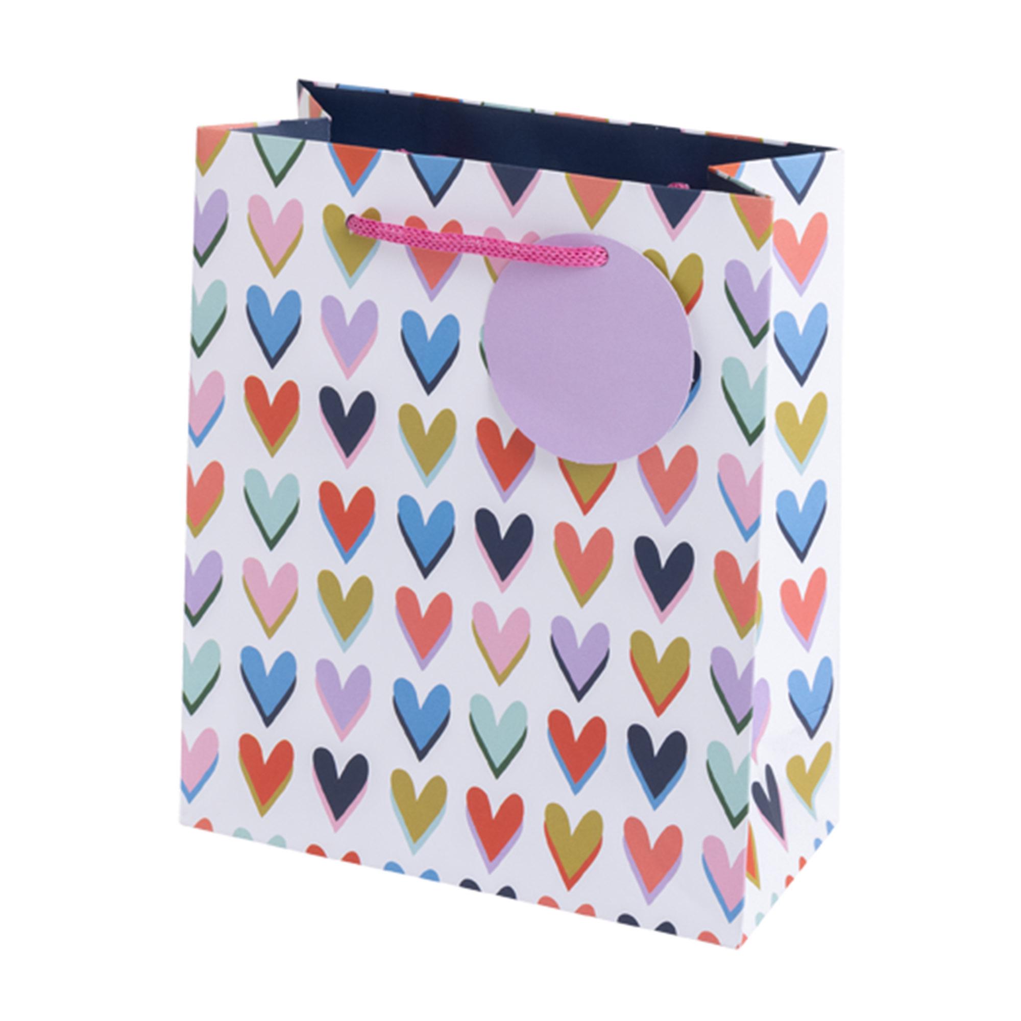 Sainsbury's Brights Hearts Medium Present Gift Bag Birthday Celebration