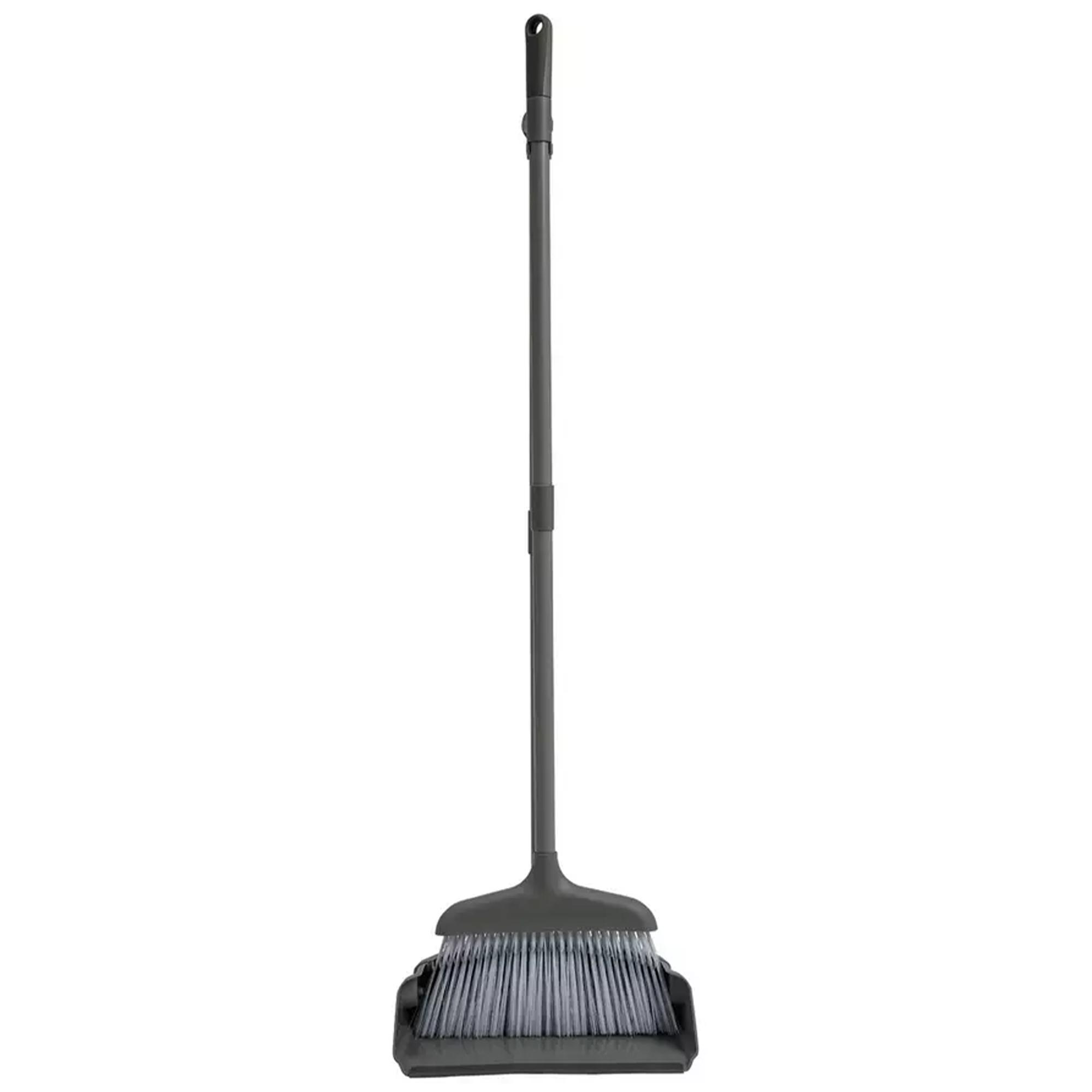 Sainsbury's Home Recycled Long Handle Dustpan & Brush - Grey