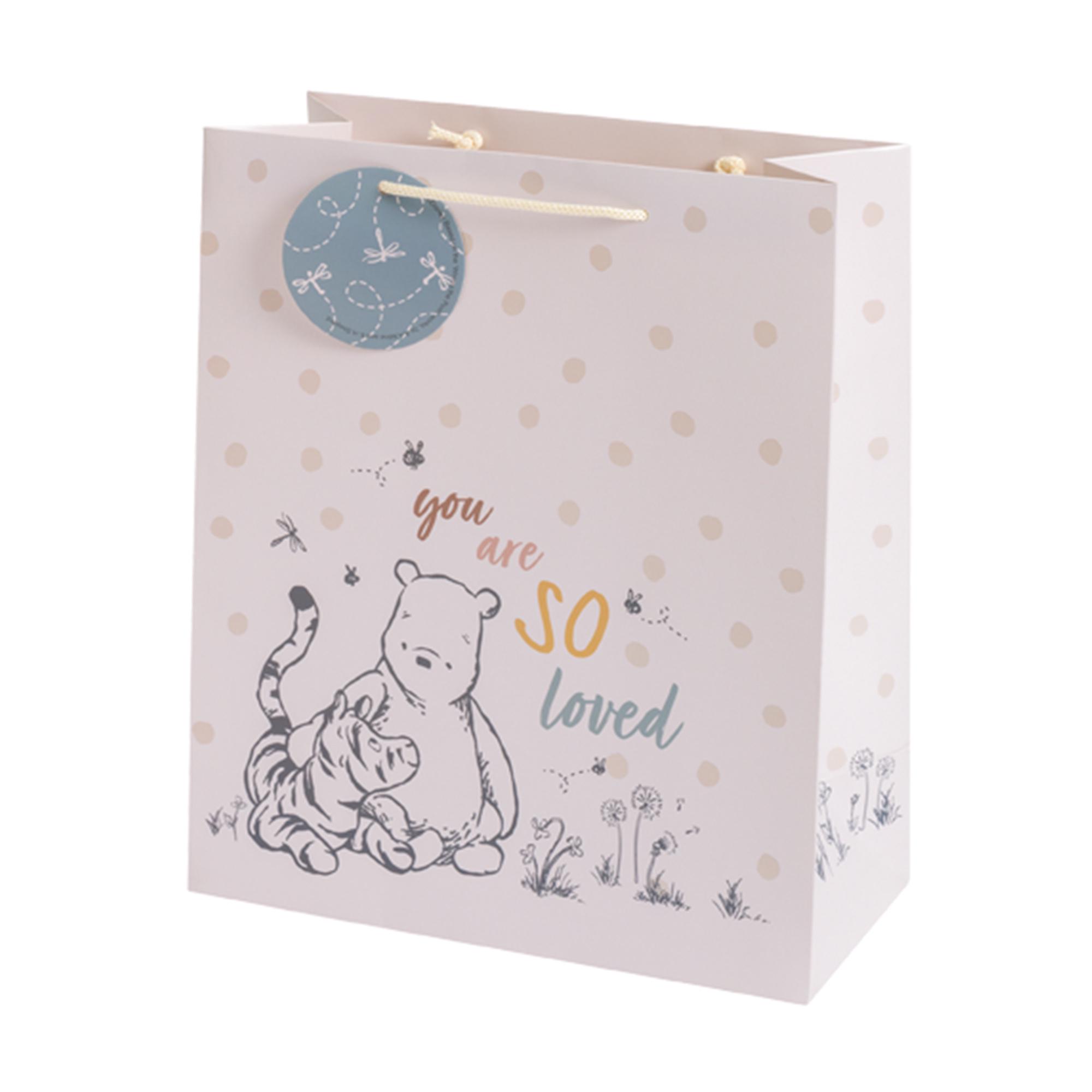 Sainsbury's IG Winnie The Pooh Large Present Gift Bag Birthday Baby Celebration