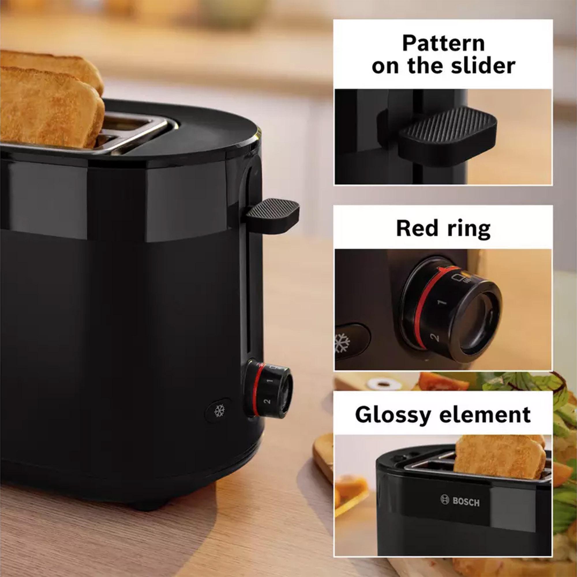 Bosch TAT2M123GB MyMoment Delight 2 Slice Toaster - Black thumbnail 2