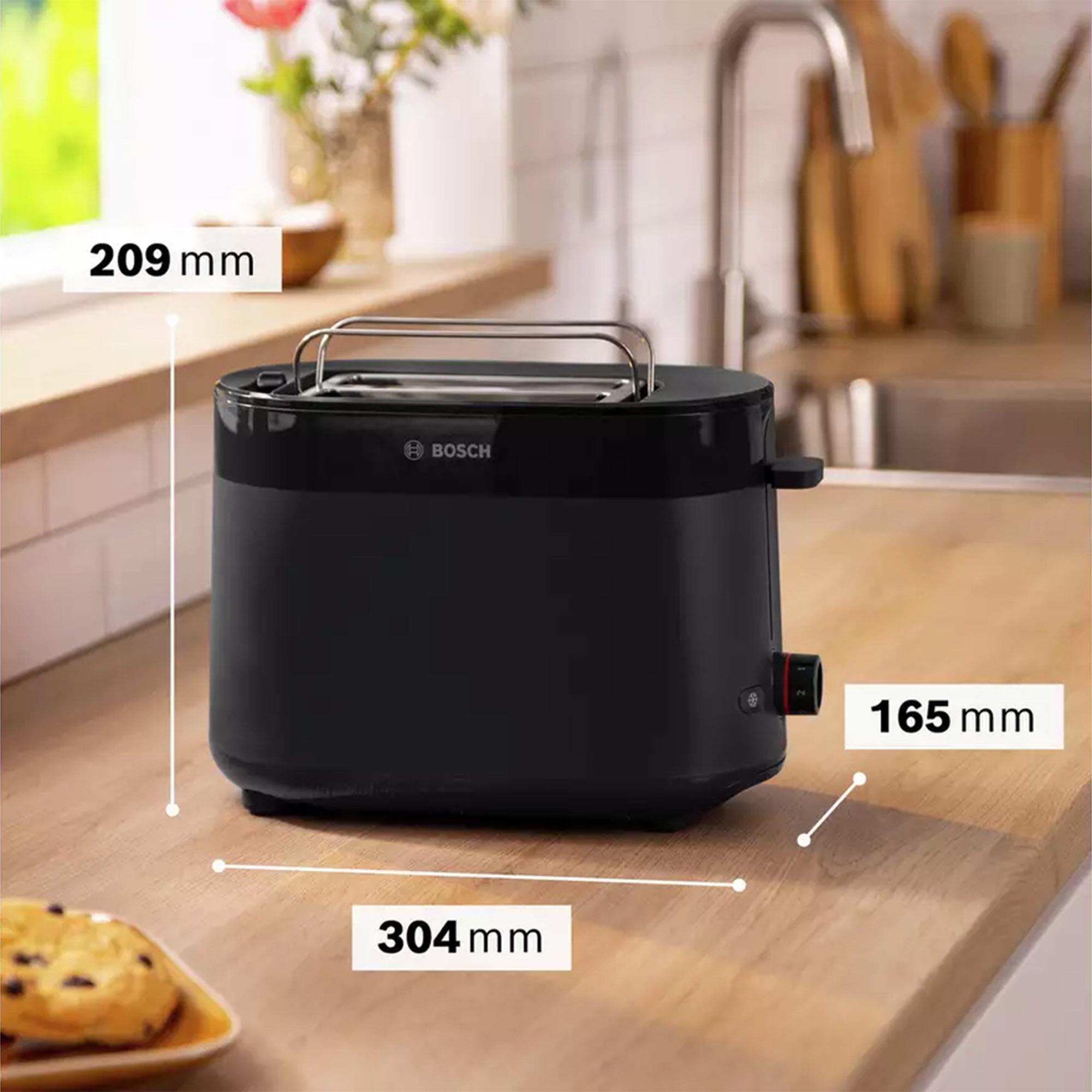 Bosch TAT2M123GB MyMoment Delight 2 Slice Toaster - Black thumbnail 5