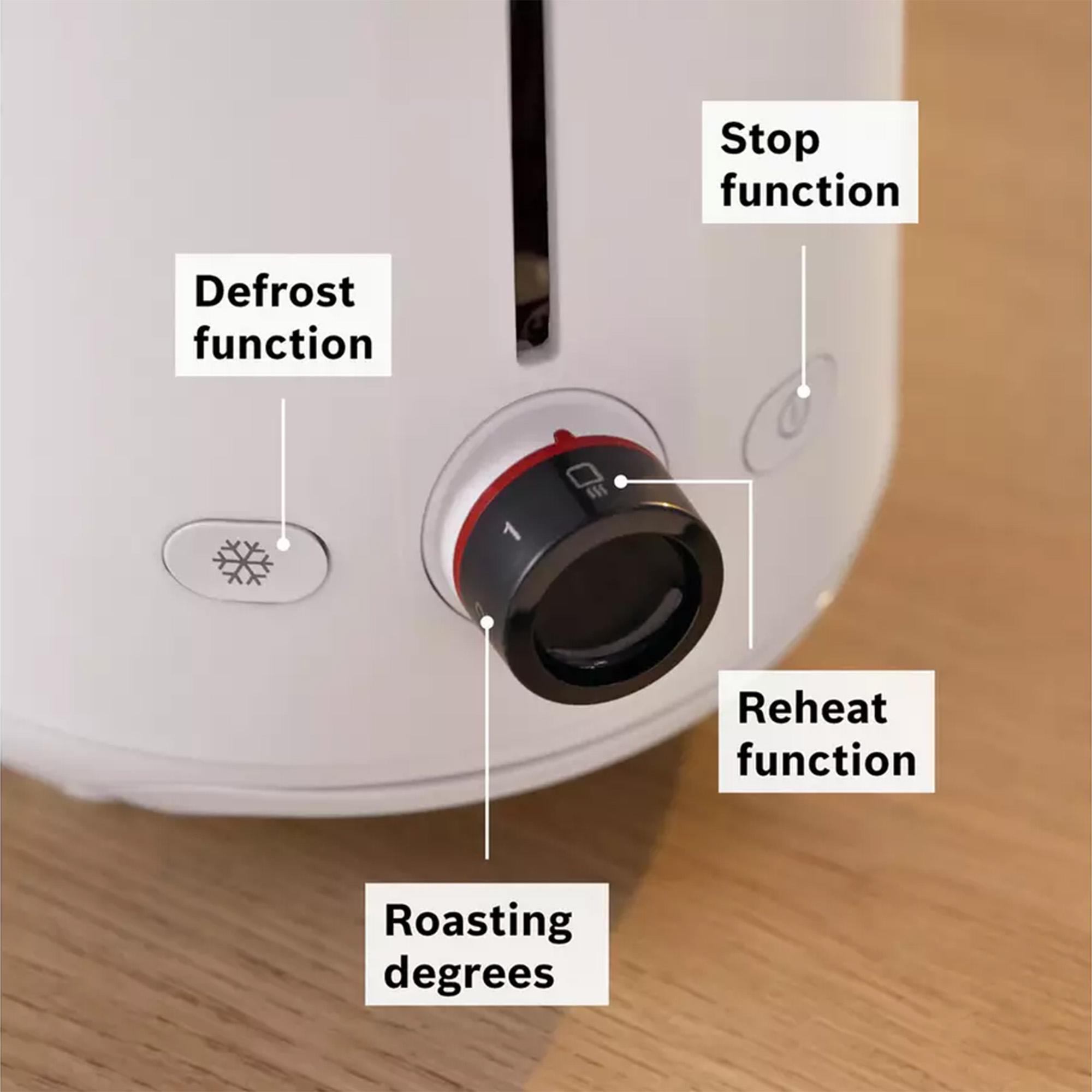 Bosch TAT2M121GB MyMoment Delight 2 Slice Toaster - White thumbnail 2