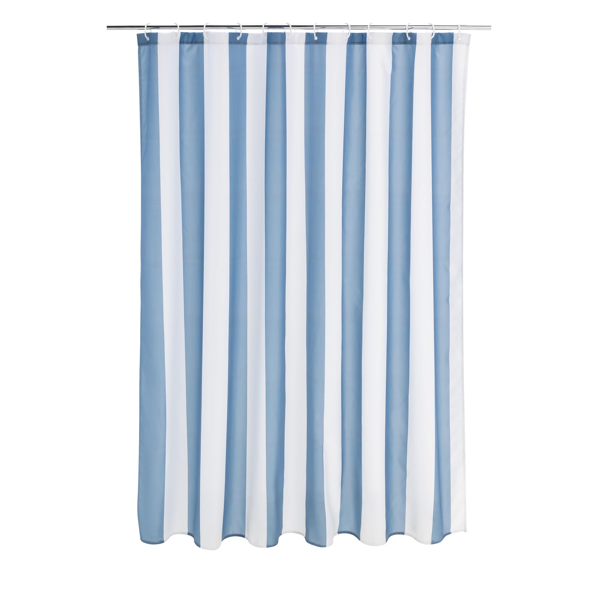 Sainsbury's Home Coastal Vertical Blue Stripe Shower Curtain