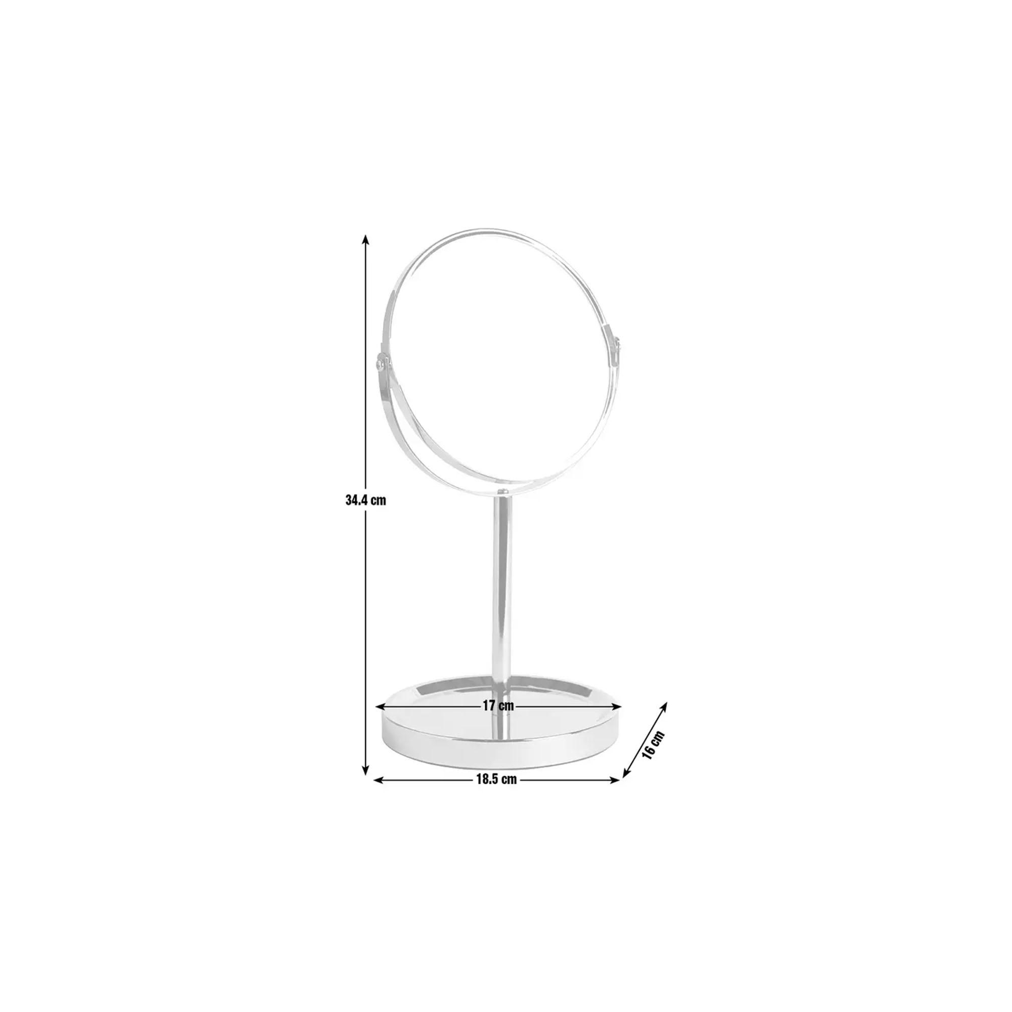 Sainsbury's Home Functional Round Pedestal Mirror with Tray-Chrome thumbnail 3
