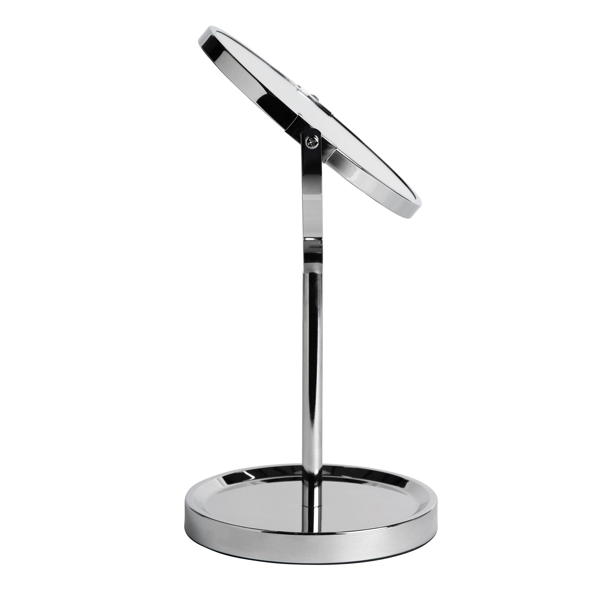 Sainsbury's Home Functional Round Pedestal Mirror with Tray-Chrome thumbnail 4