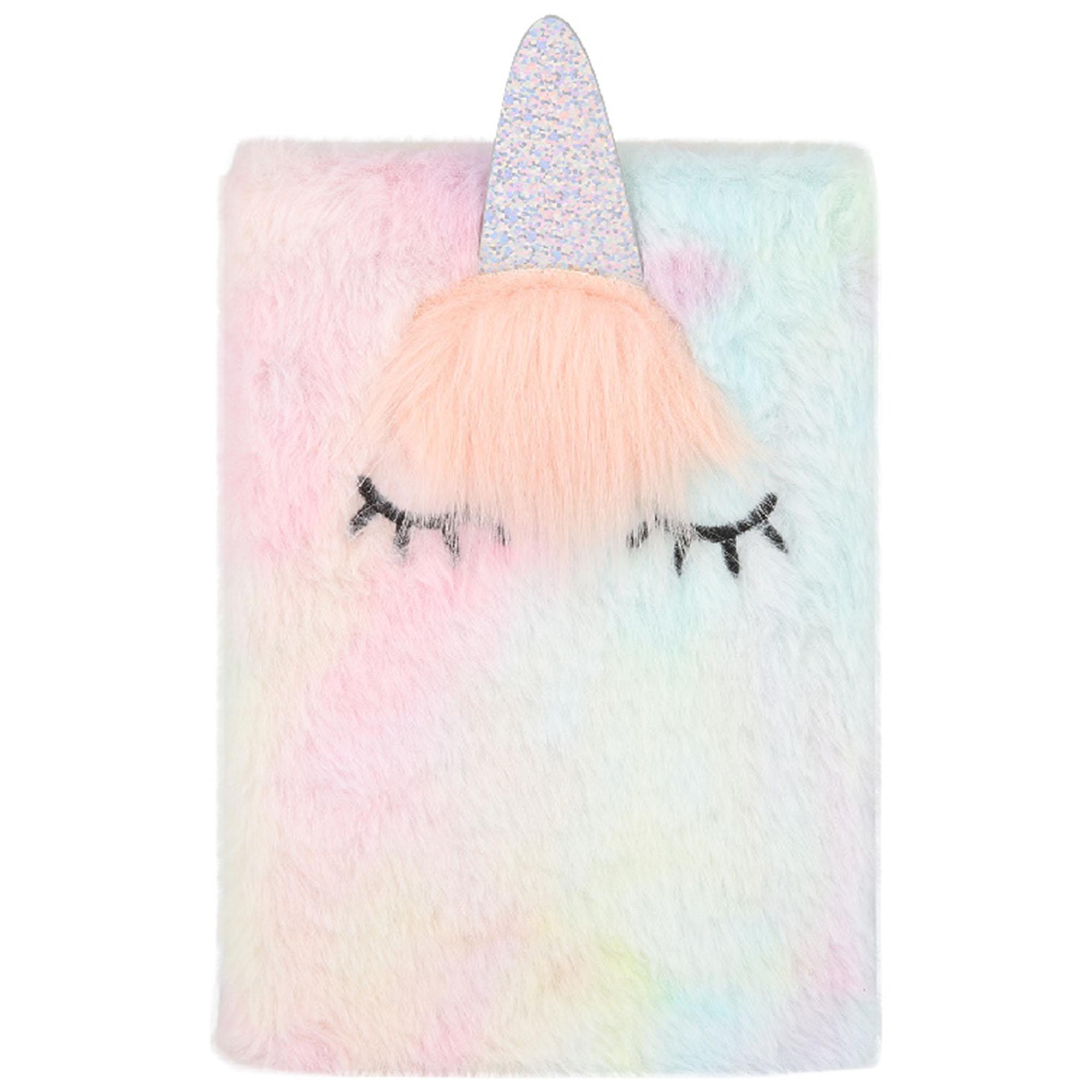 Sainsbury's Home Unicorn Furry A5 160 Page Ruled Notebook