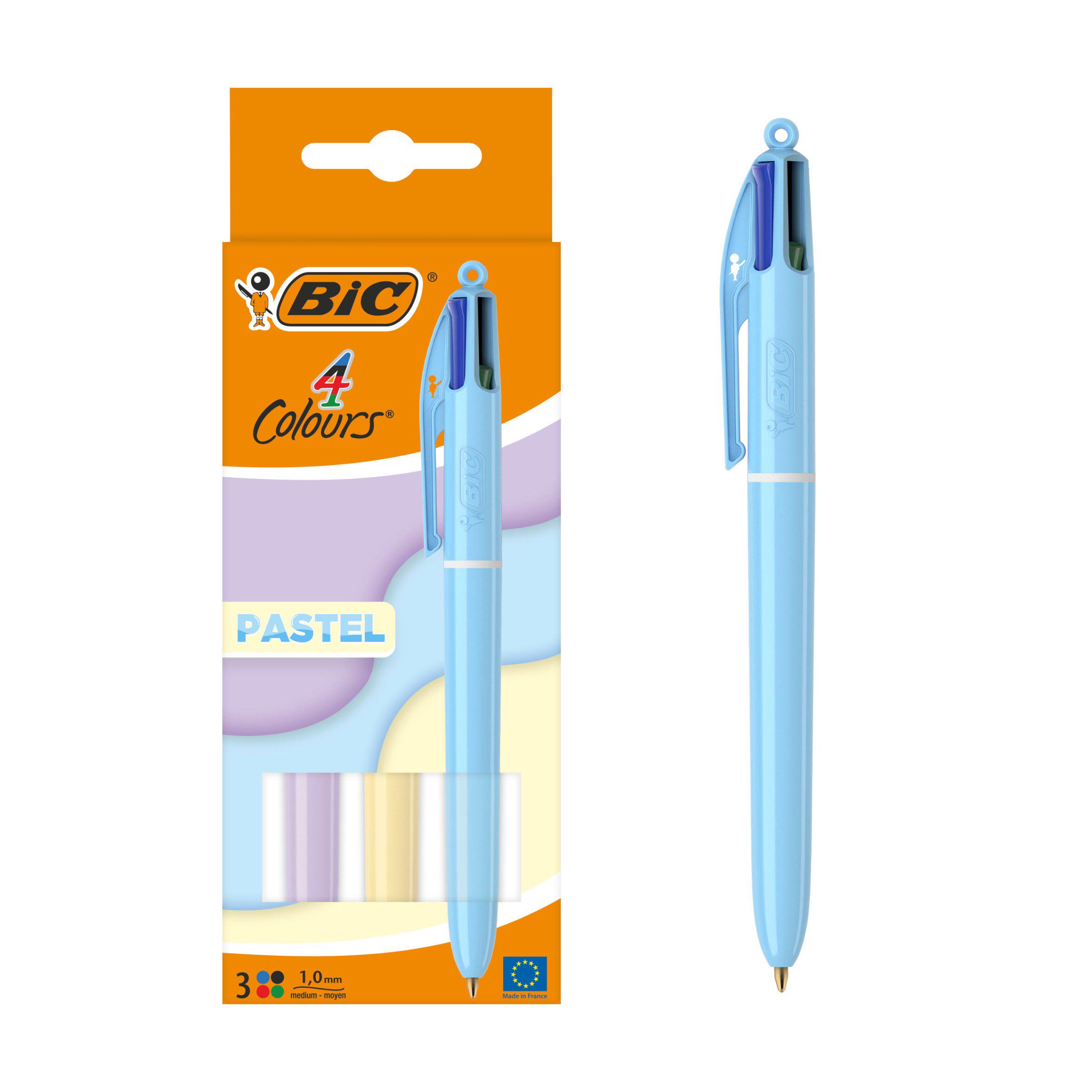 Bic 4 Colours Pastel 3pk Asst