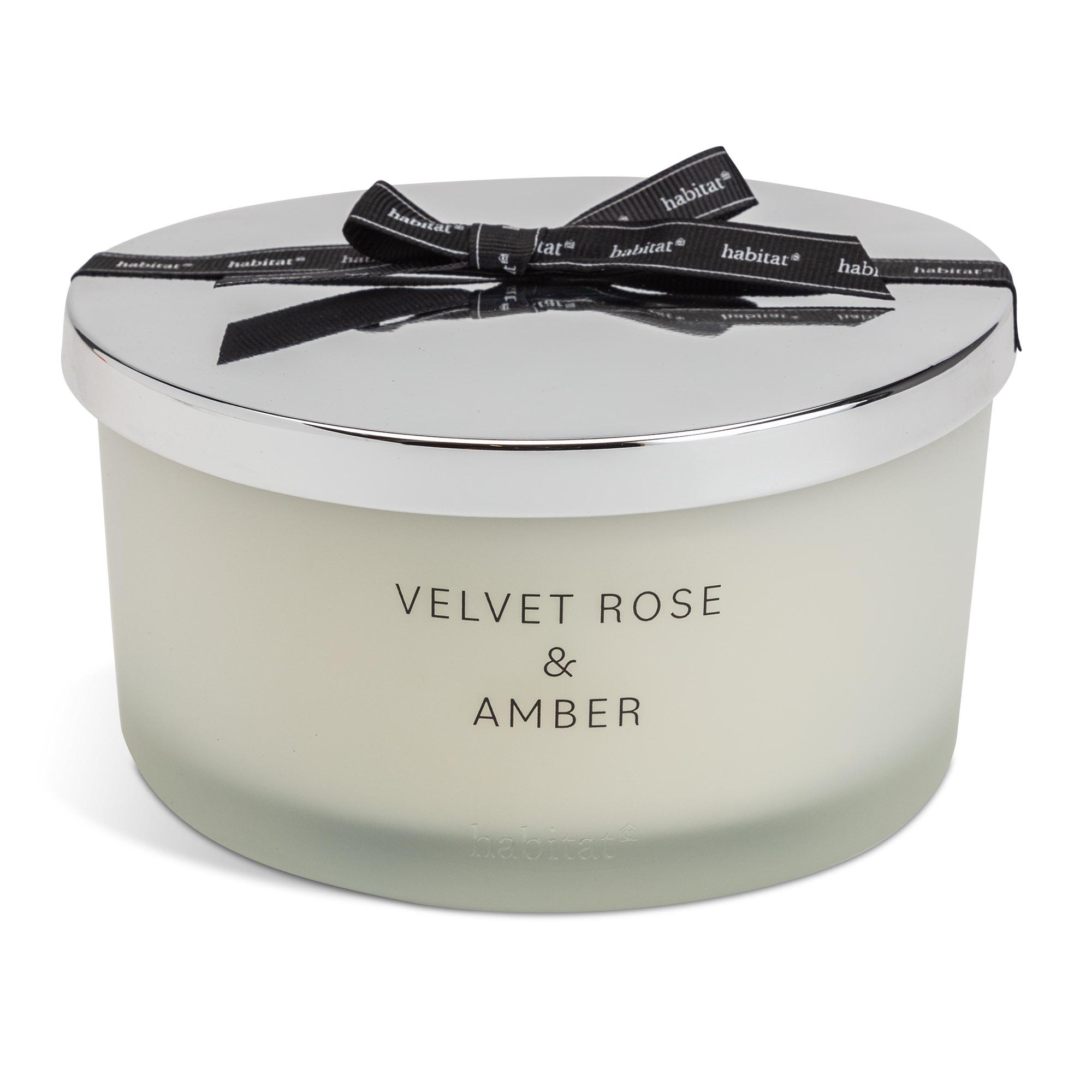 Habitat Luxe Velvet Rose & Amber XL Candle with Lid
