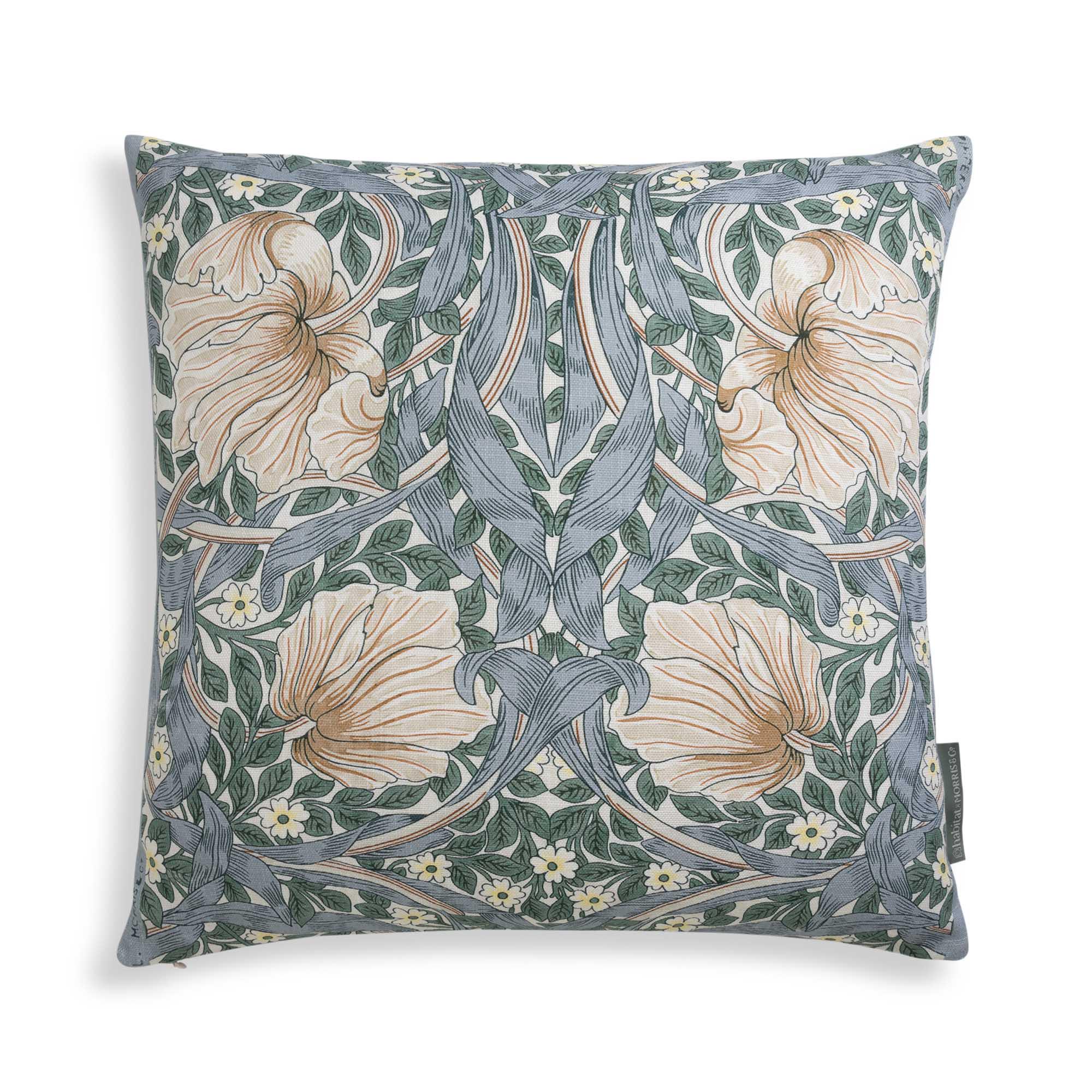 Habitat x Morris & Co. Pimpernel Cushion - Blue - 50x50cm