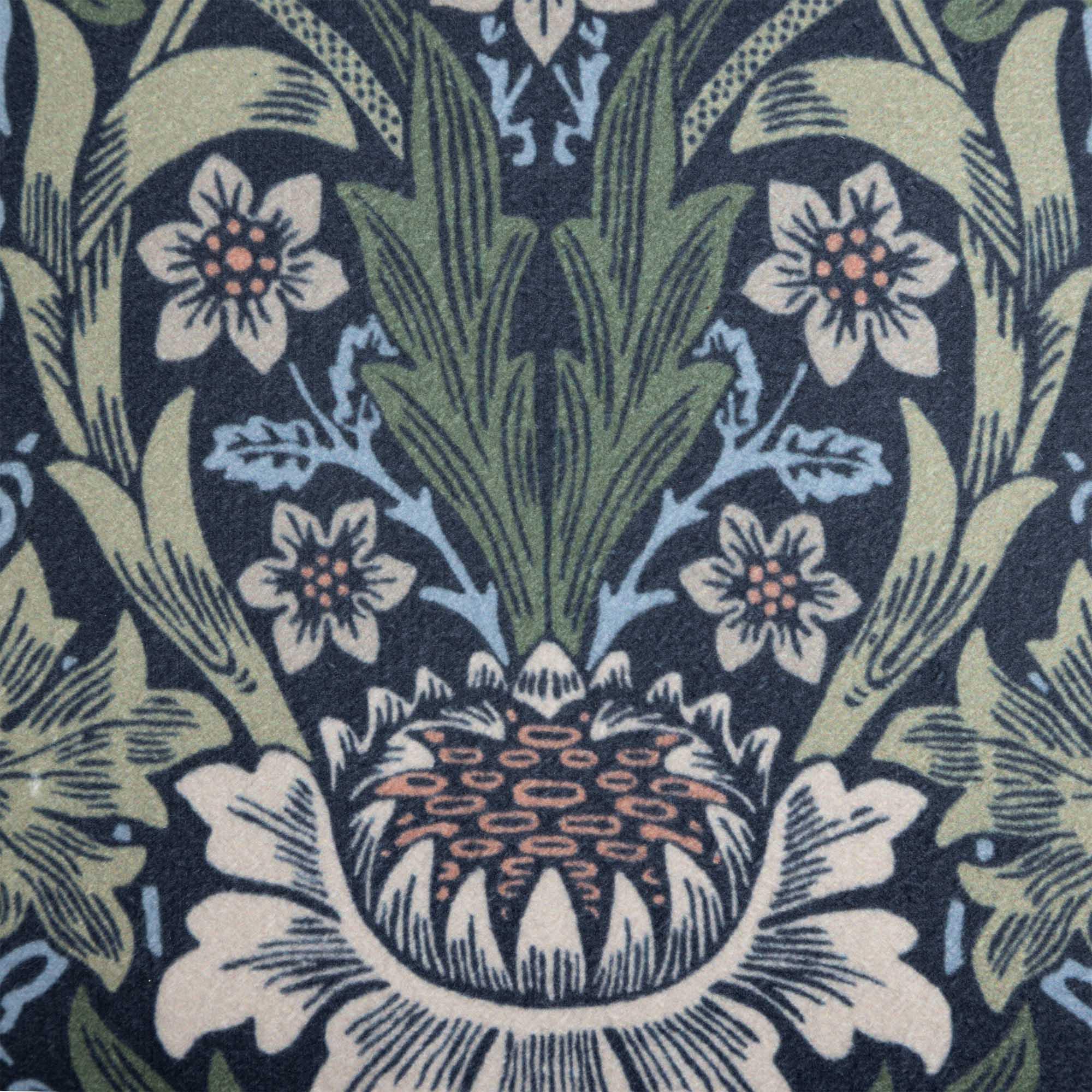 Habitat x Morris & Co. Sunflower Velvet Cushion - Navy thumbnail 2