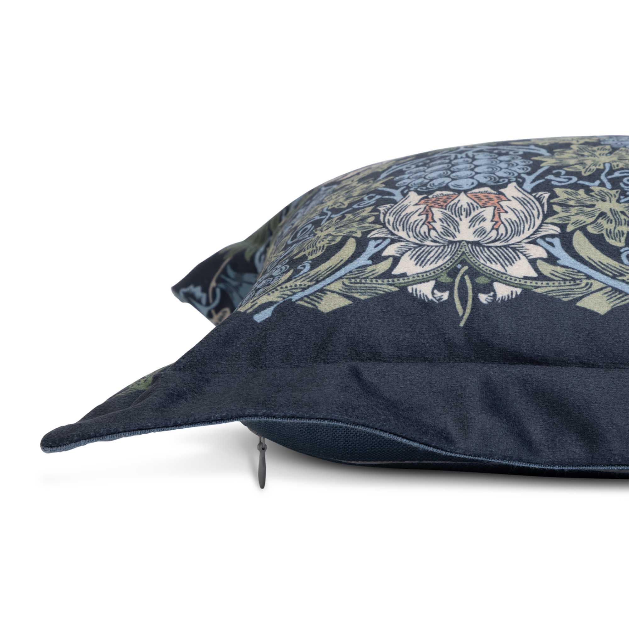Habitat x Morris & Co. Sunflower Velvet Cushion - Navy thumbnail 5