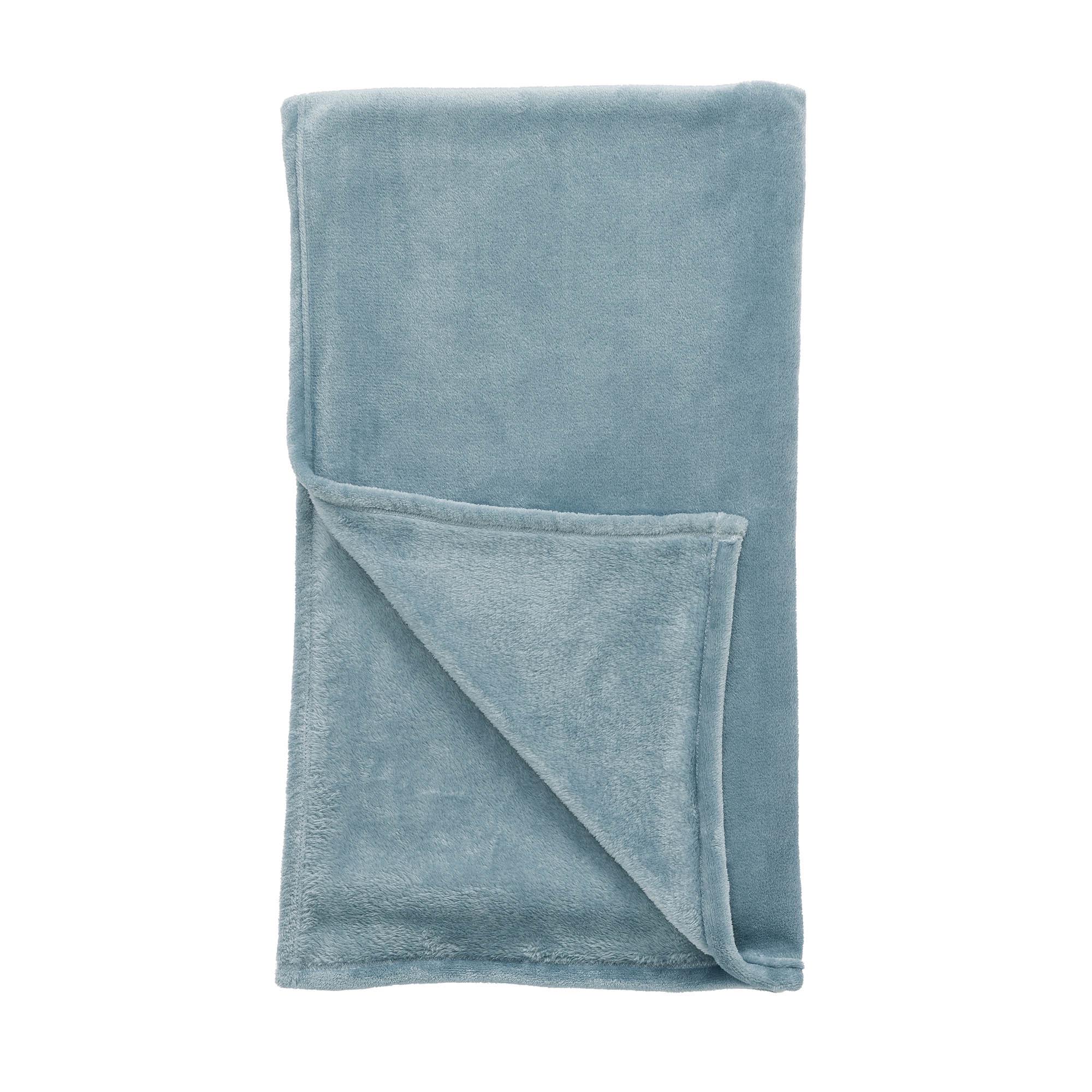 Sainsburys's Home Rustic Blue Fleece throw 125x150