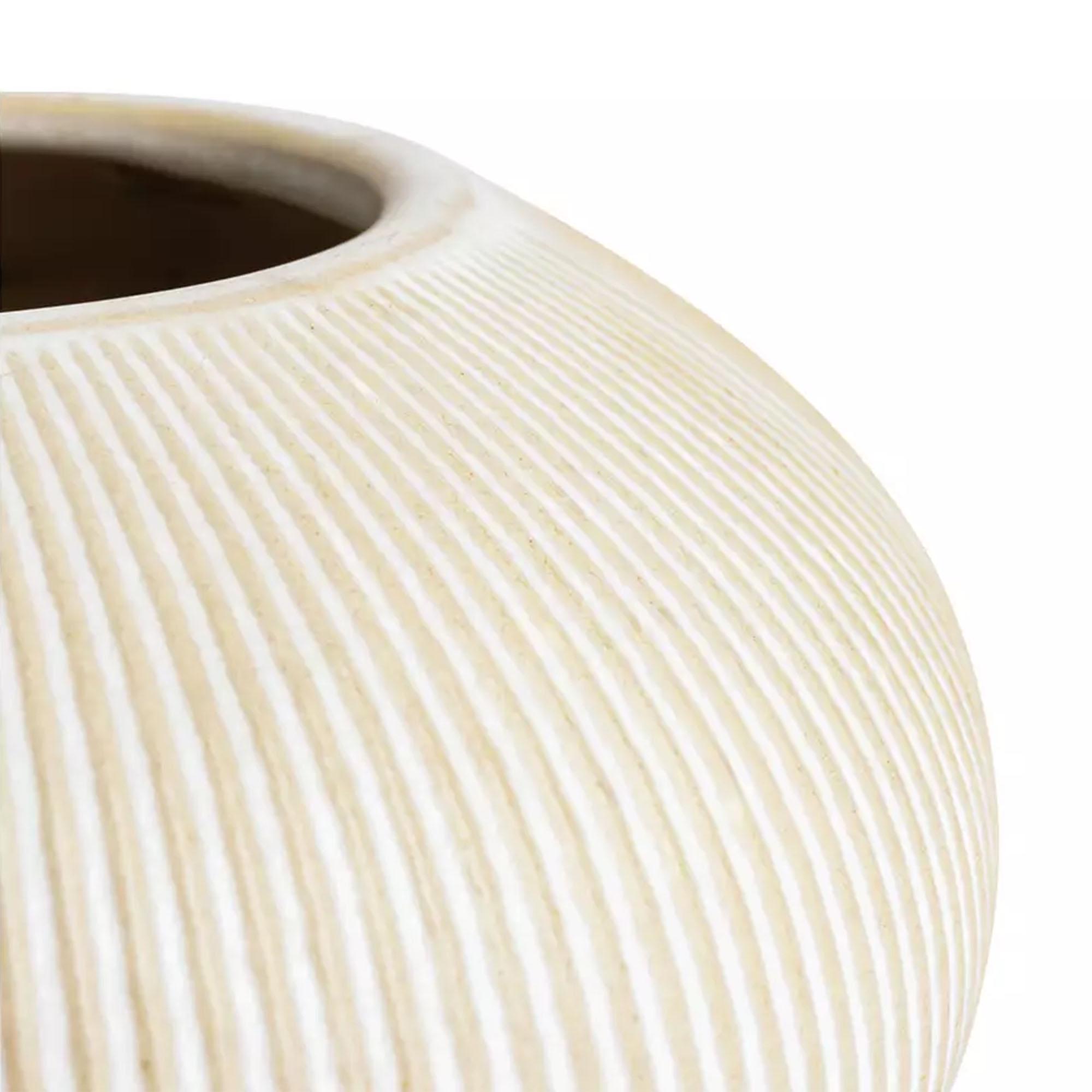 Habitat Small Ribbed Ceramic Vase - Natural thumbnail 4