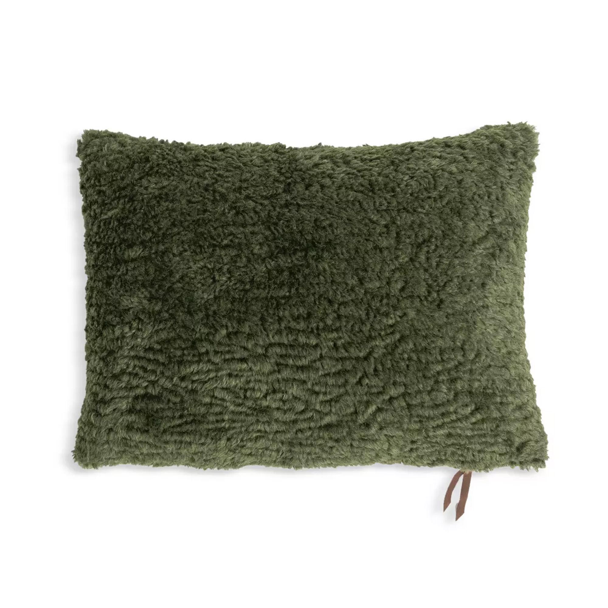 Habitat Shearling Cushion - Moss Green - 55x40cm thumbnail 3