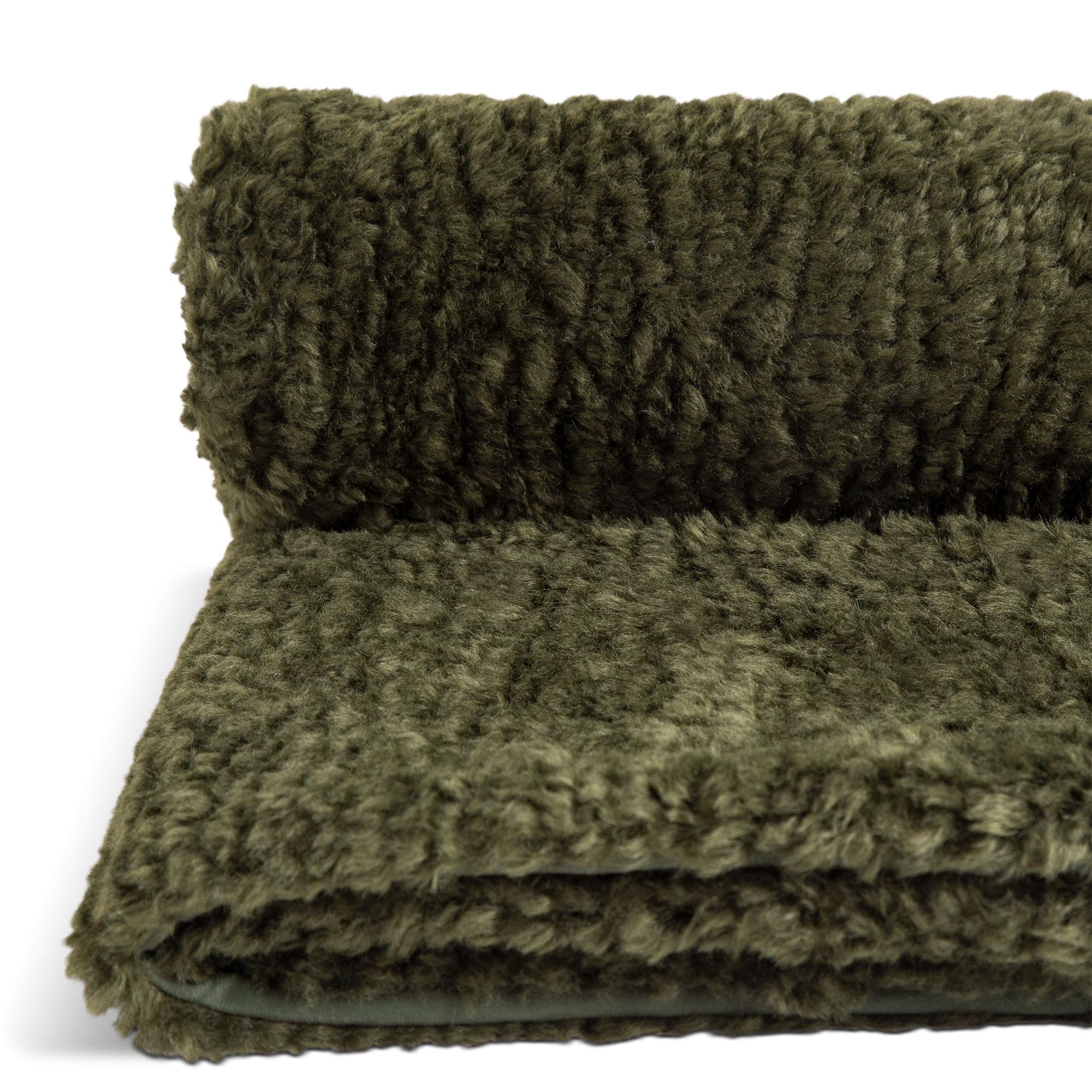 Habitat Moss green shearling Throw 125x150 thumbnail 3