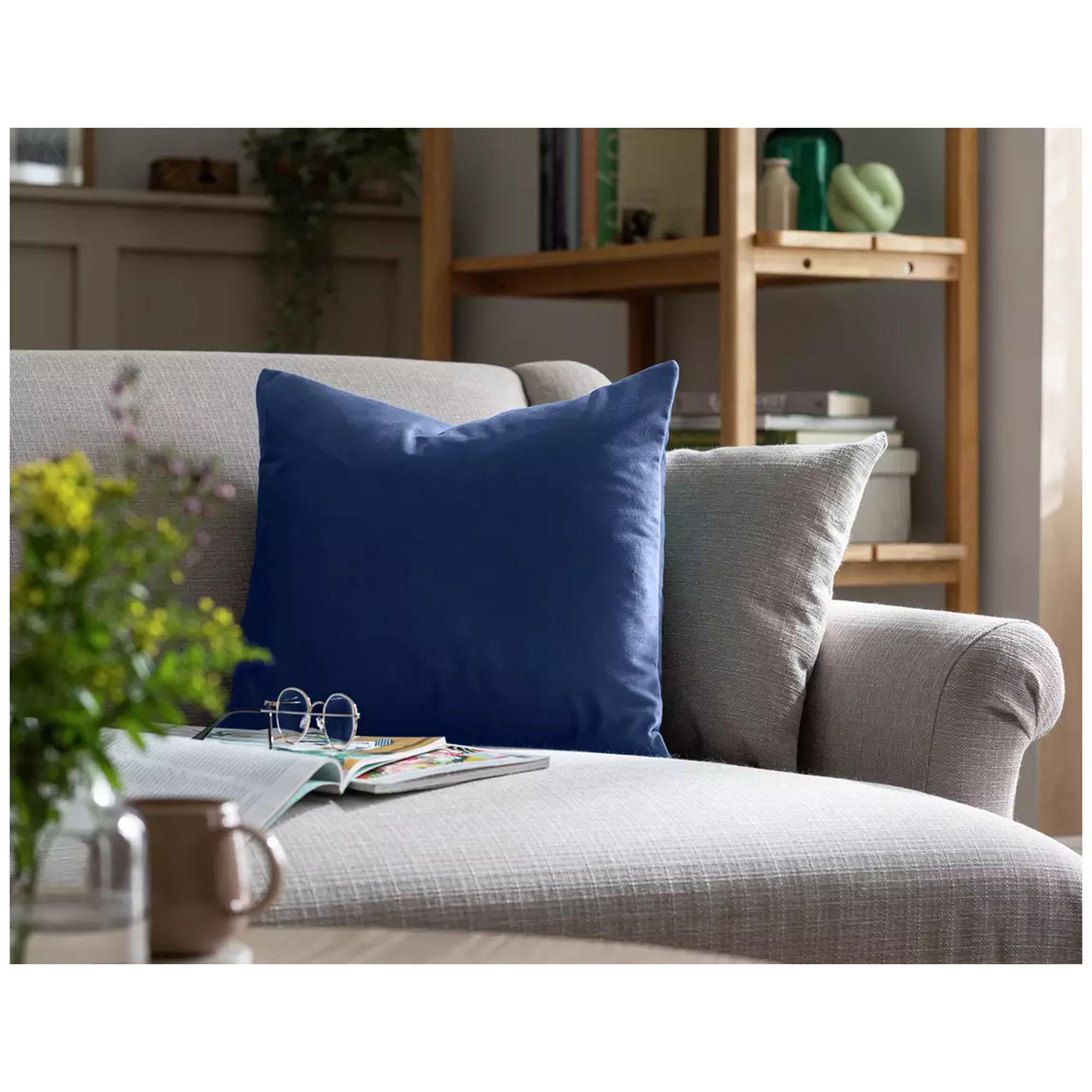 Habitat Velvet Cushion Cover - Navy - 43x43cm thumbnail 3