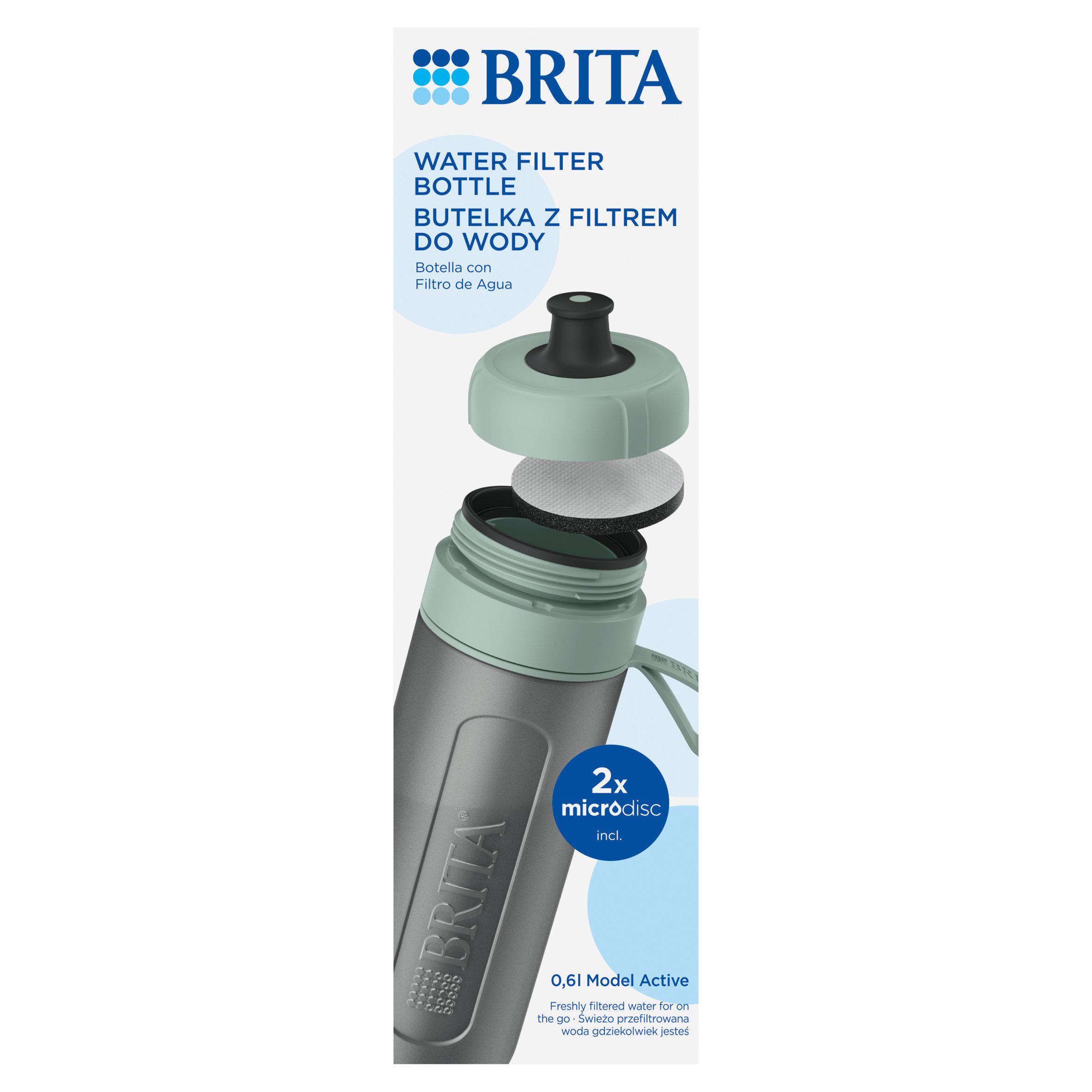 BRITA Sports Water Filter Bottle Model Active - Dark Green - 600ml