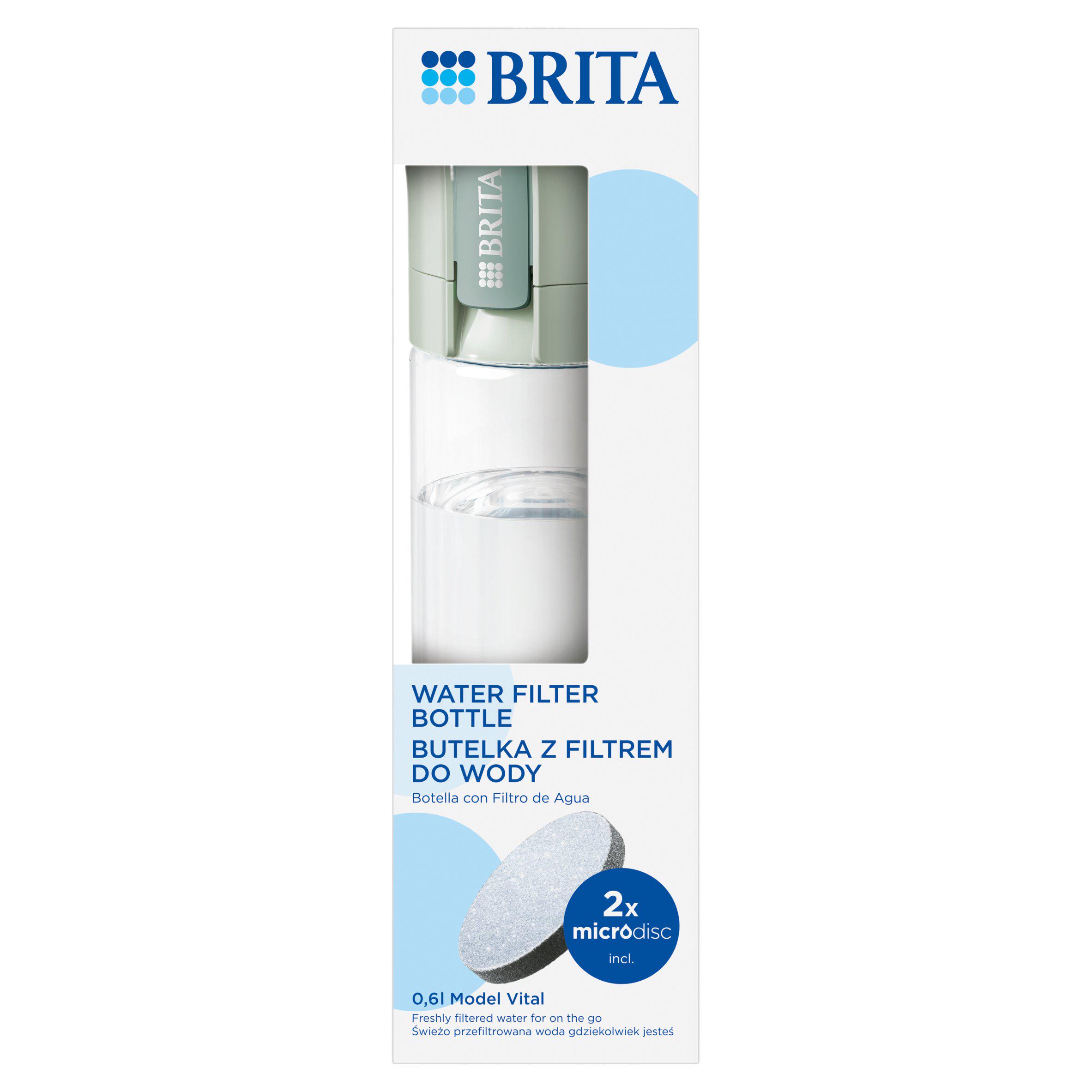 BRITA 600ml Water Filter Bottle - Light Green