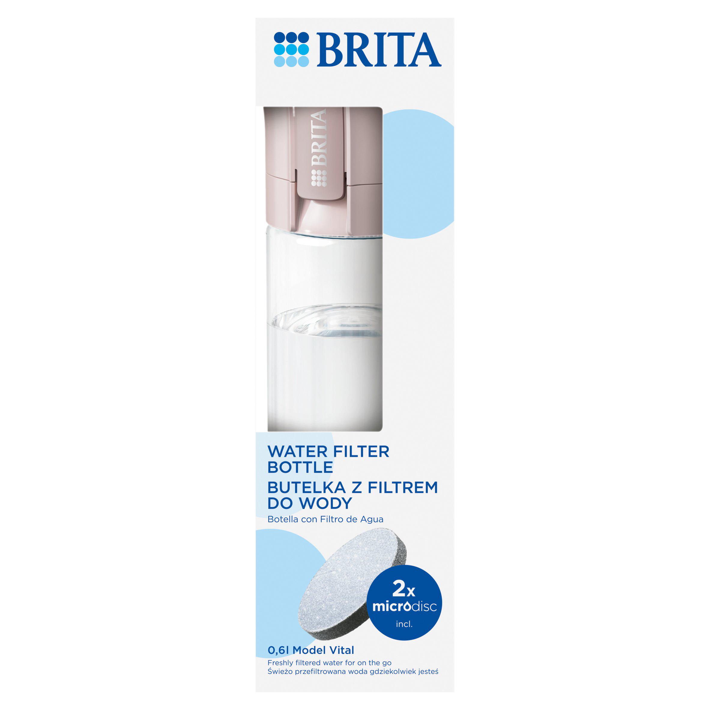 BRITA 600ml Water Filter Bottle - Apricot