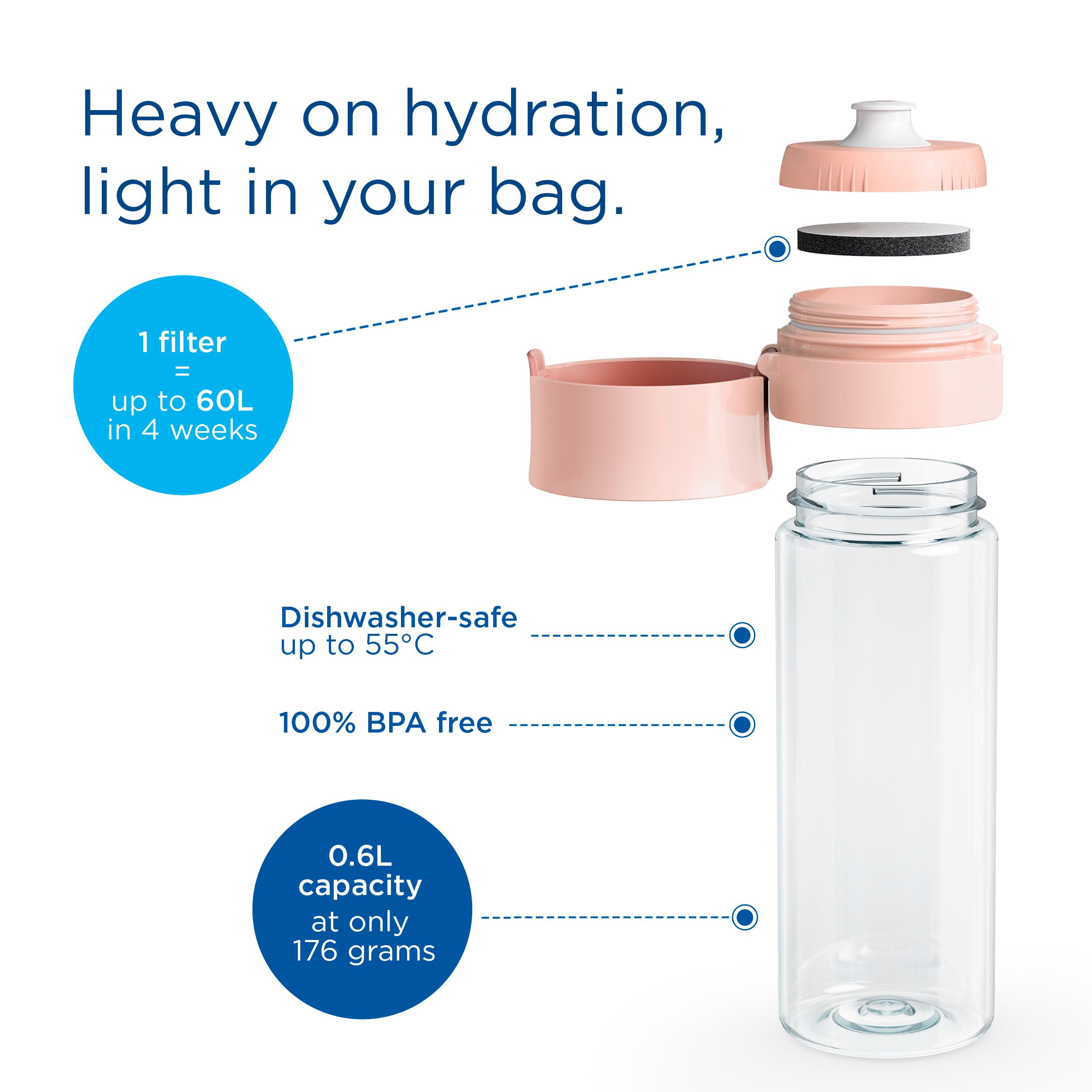 BRITA 600ml Water Filter Bottle - Apricot thumbnail 3