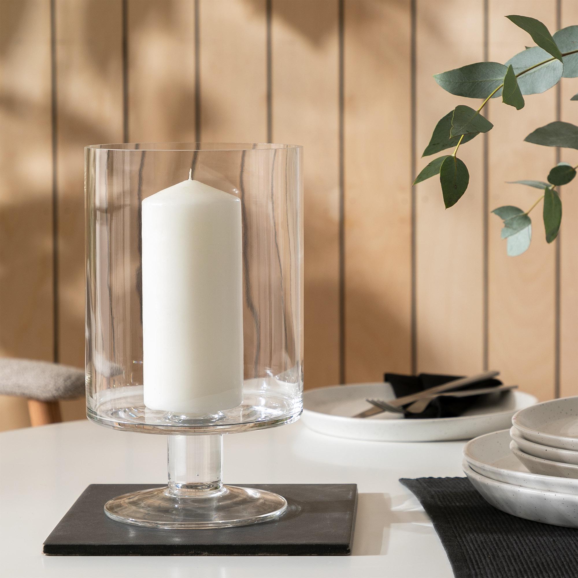 Habitat Large Hurricane Candle Holder with Glass Foot thumbnail 2