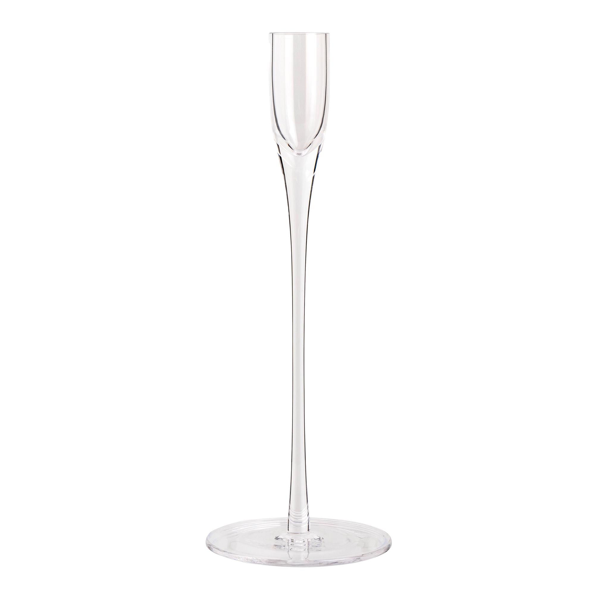 Habitat Tall Clear Stem Medium Glass Taper Holder