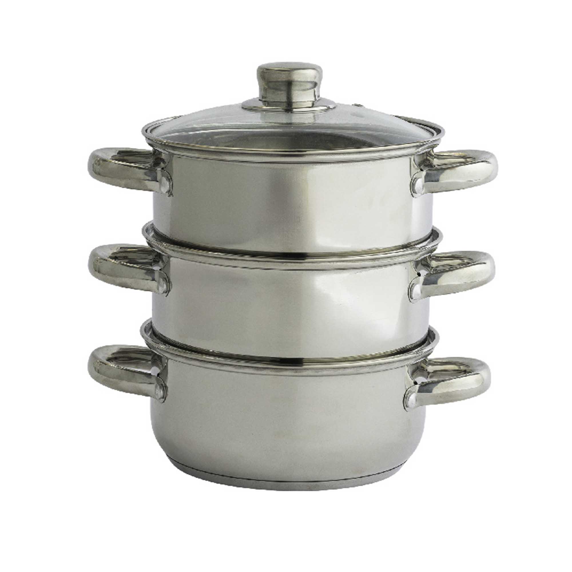 Sainsbury's Home 18cm 3 Tier Stainless Steel Steamer thumbnail 3