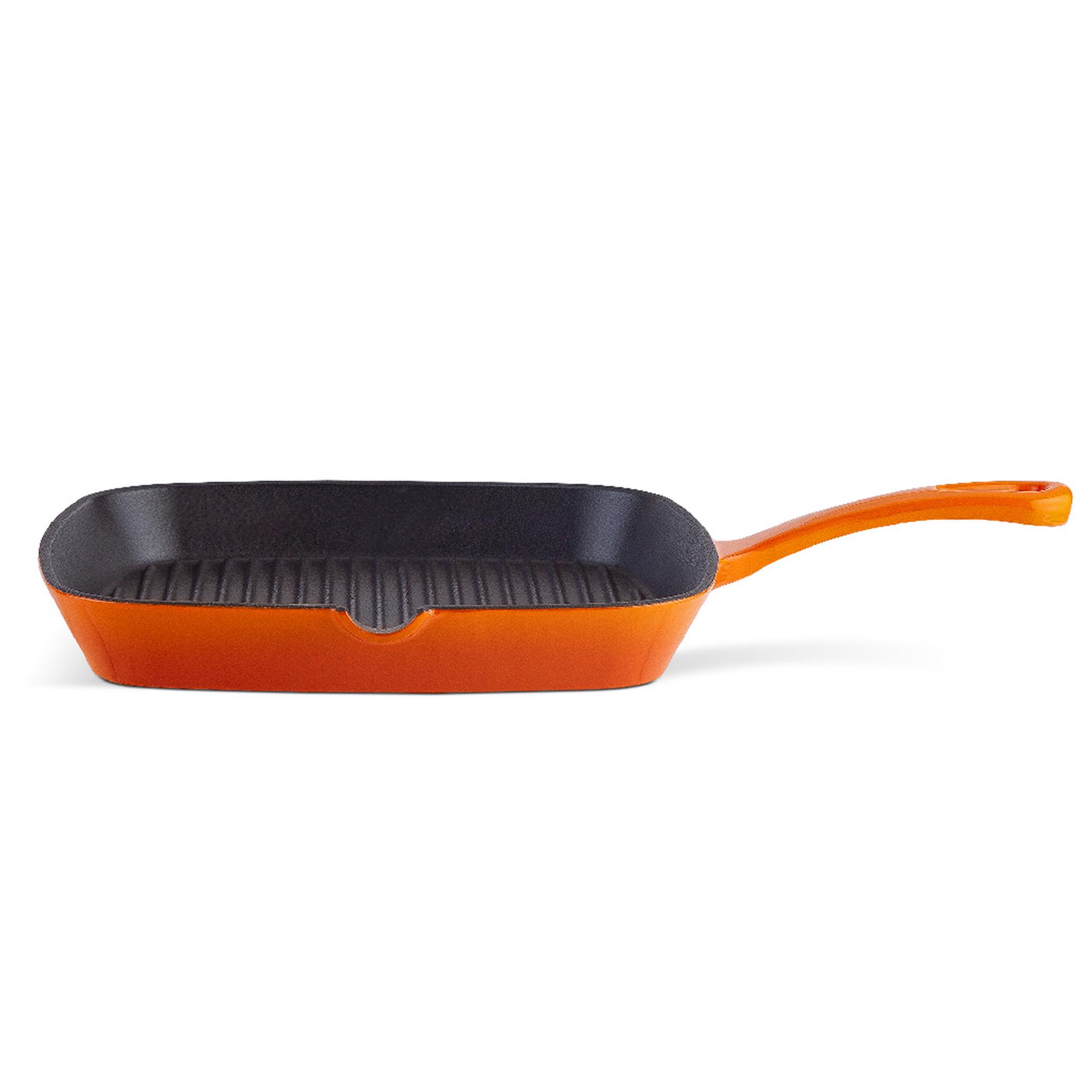 Habitat 23cm Cast Iron Griddle Pan - Orange