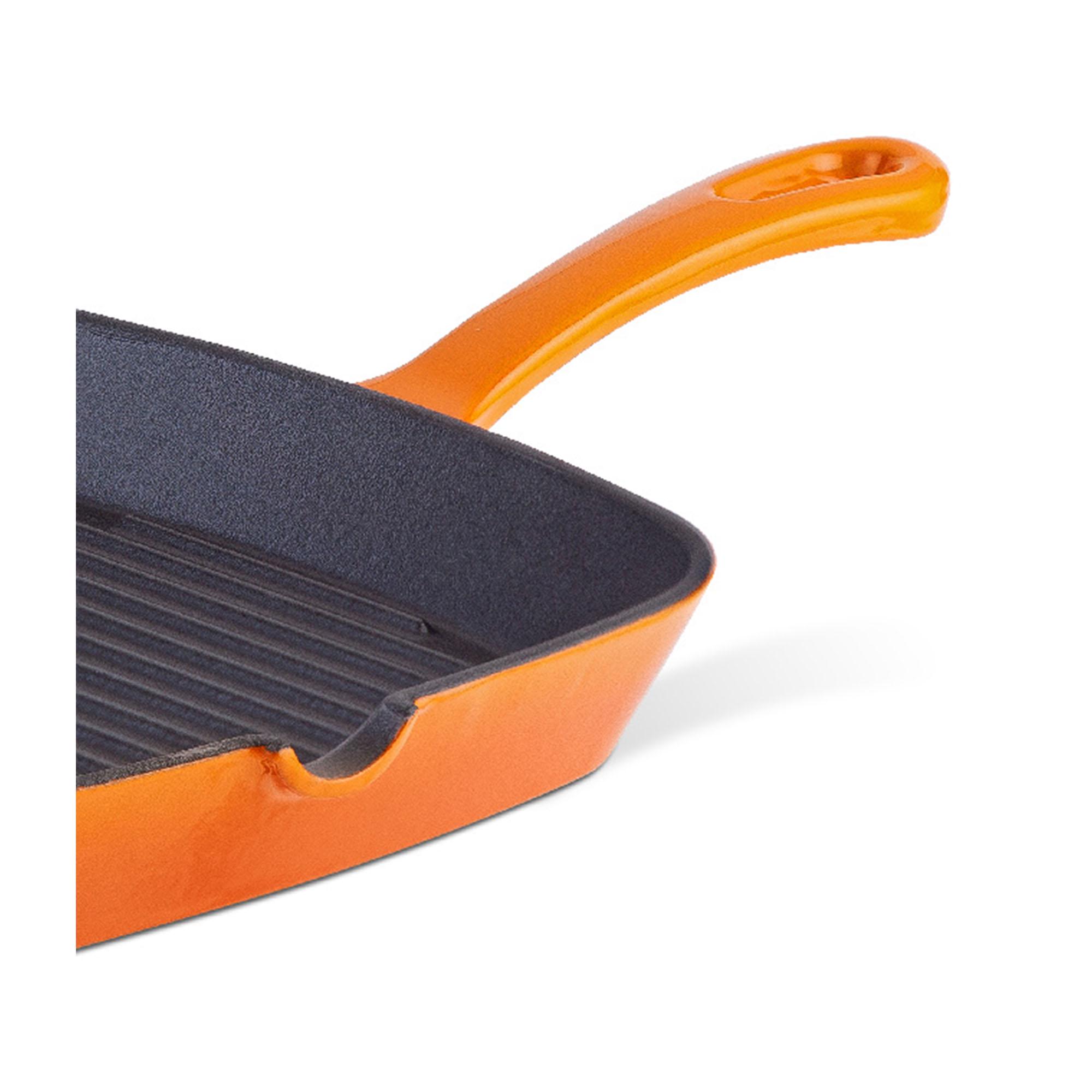 Habitat 23cm Cast Iron Griddle Pan - Orange thumbnail 2