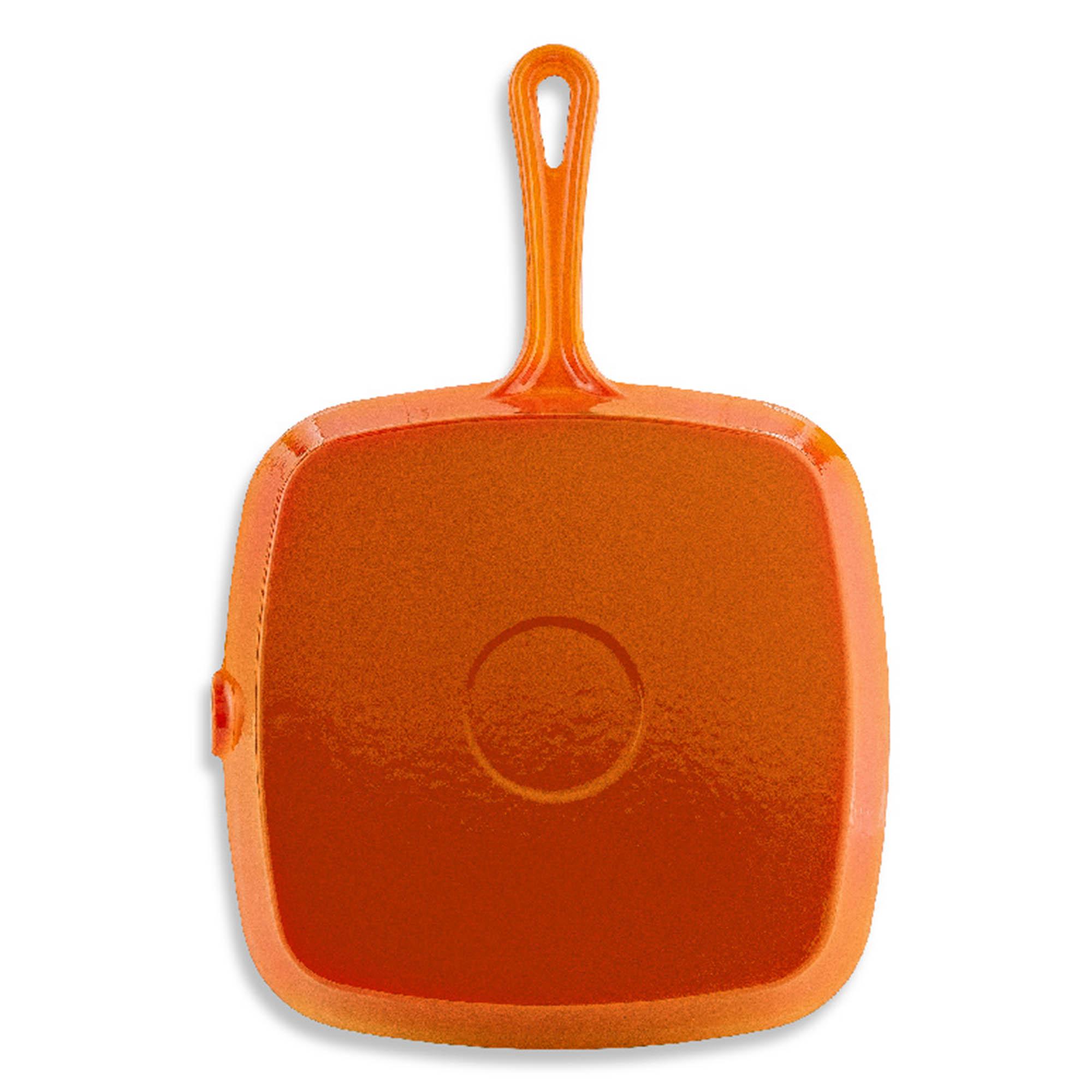 Habitat 23cm Cast Iron Griddle Pan - Orange thumbnail 3