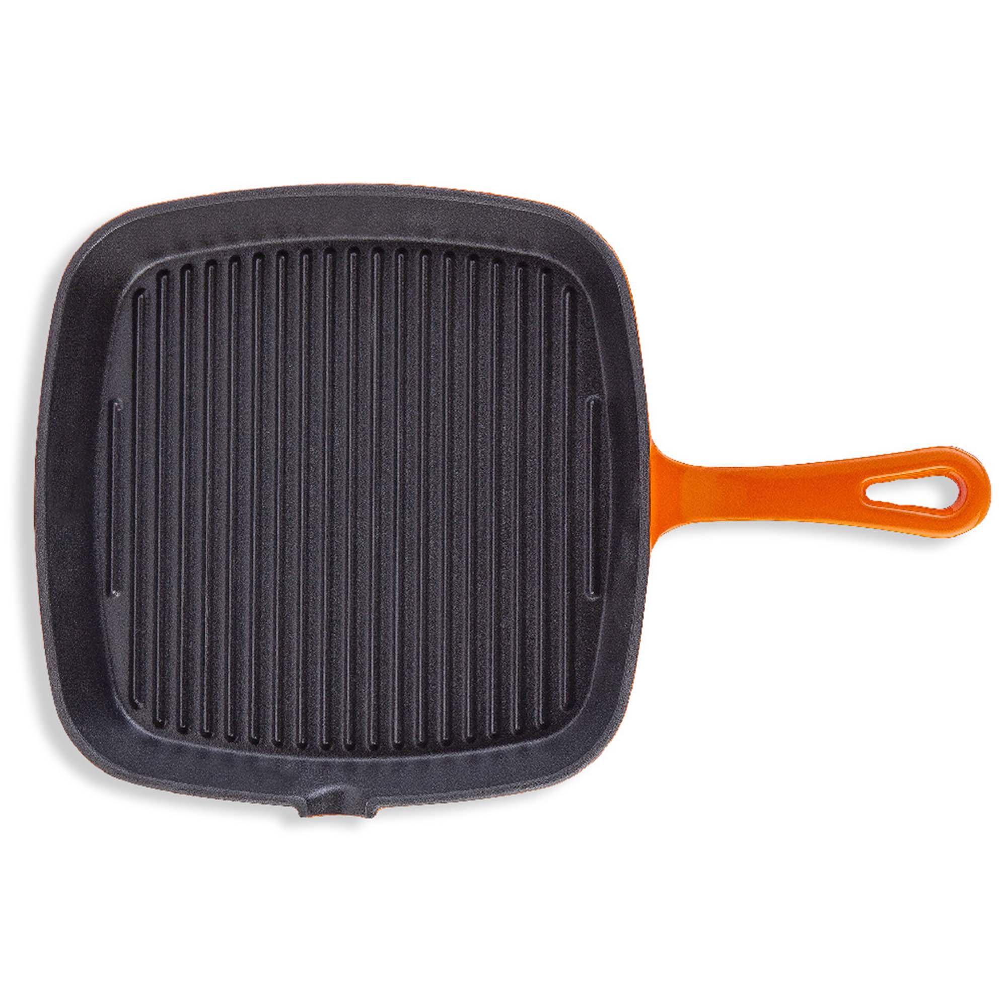 Habitat 23cm Cast Iron Griddle Pan - Orange thumbnail 4