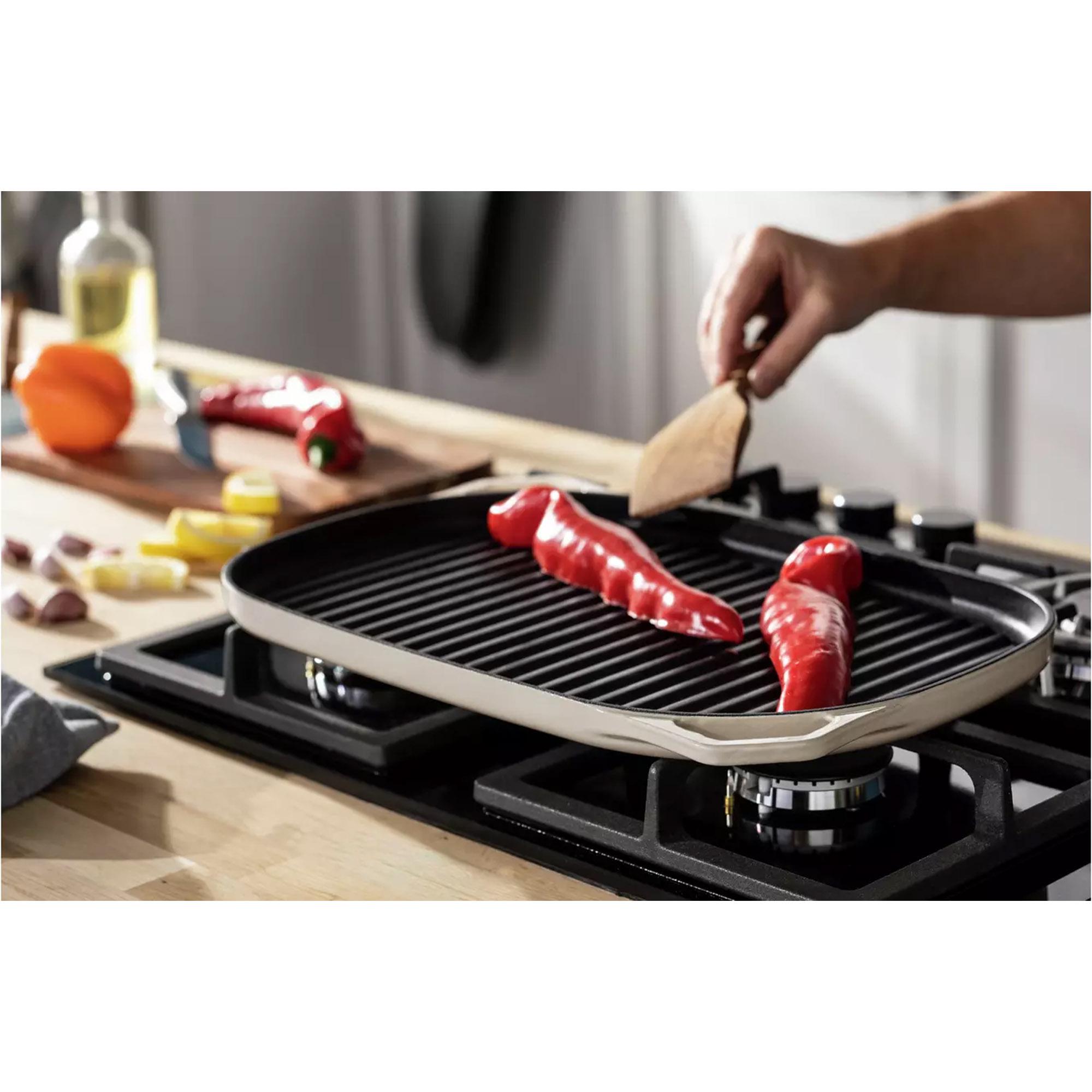 Habitat Large Cast Iron Grill Pan - Cream thumbnail 2