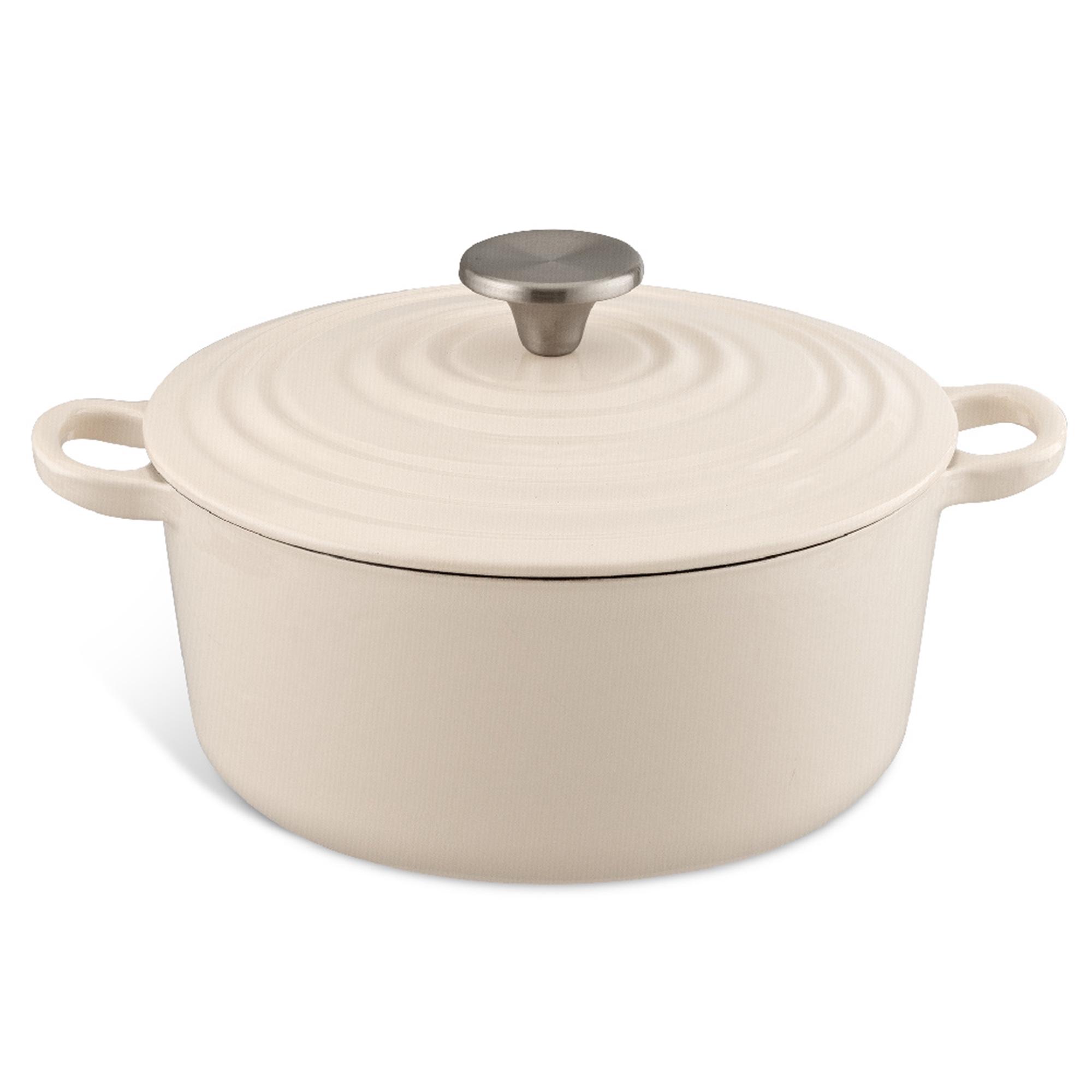 Habitat 3.3 Litre Cast Iron Casserole Dish - Cream